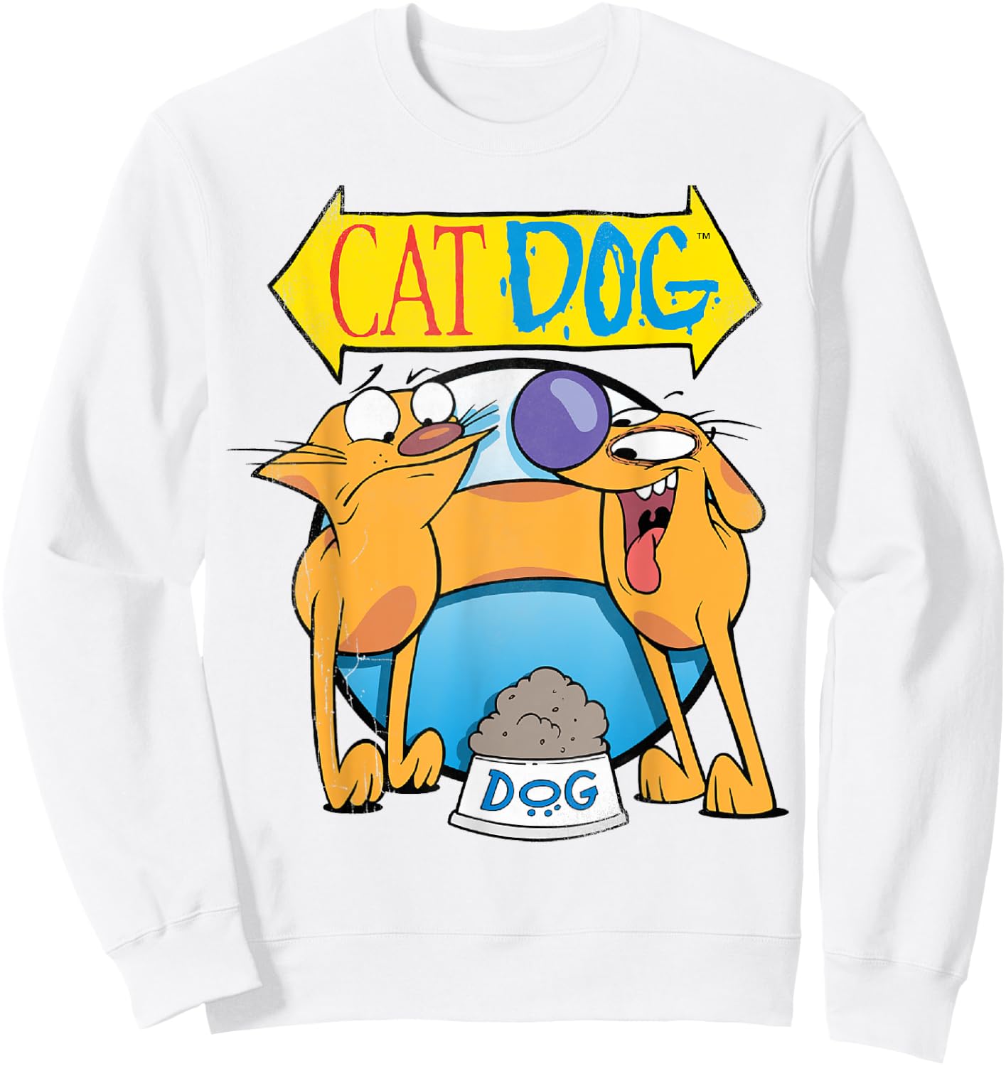 CatDog Classic Dog Food Title Poster Sweatshirt - Sweatshirt | White