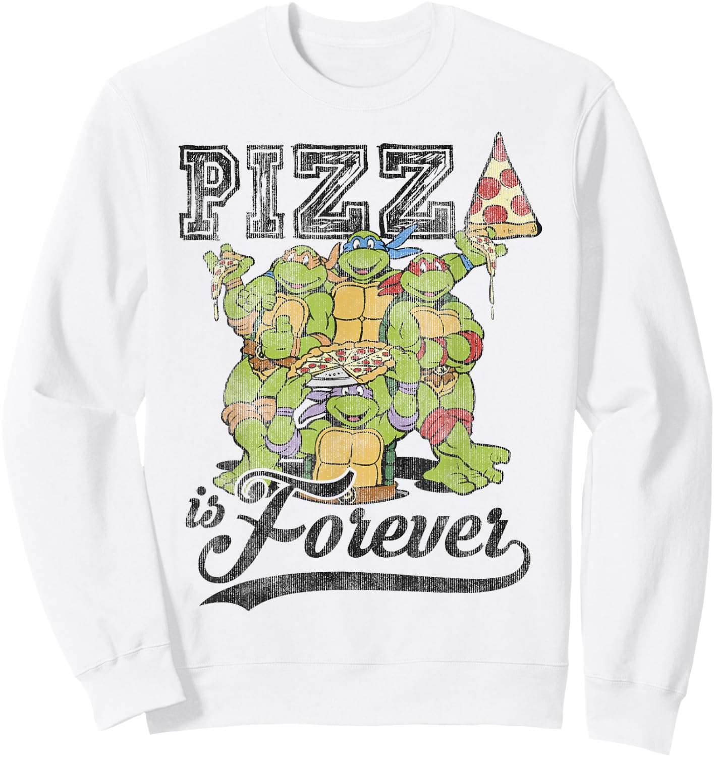 Teenage Mutant Ninja Turtles Pizza Forever Group -Shirt Sweatshirt - Sweatshirt | White