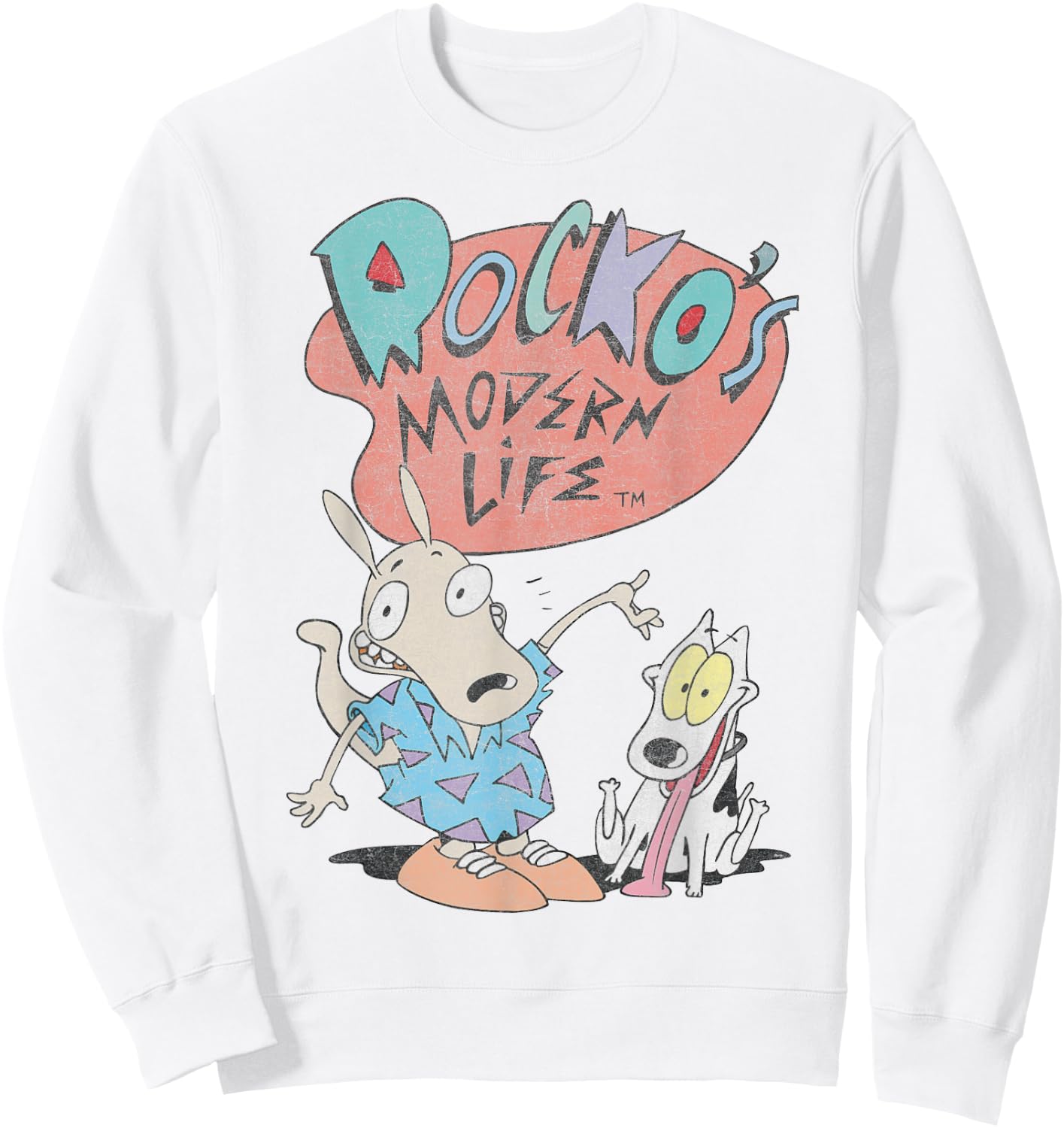 Rockos Modern Life Rocko And Spunky Sweatshirt - Sweatshirt | White