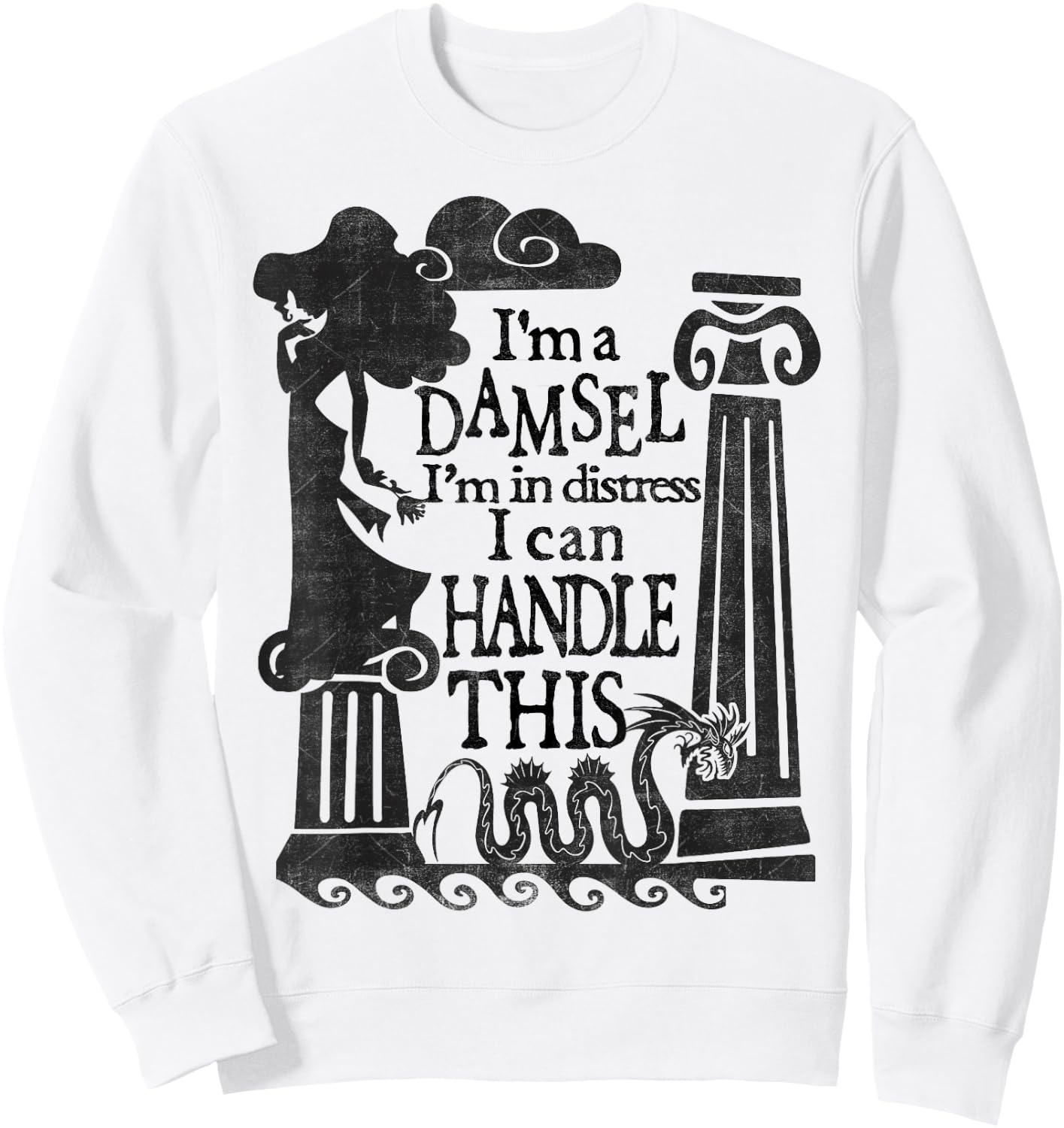Disney Hercules Meg Damsel Retro Quote Poster Sweatshirt - Sweatshirt | White