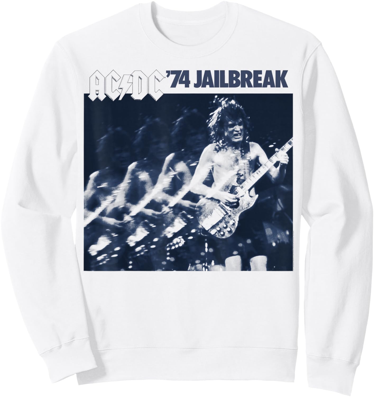 AC/DC - '74 Jailbreak EP Artwork Faded Sweatshirt - Sweatshirt | White