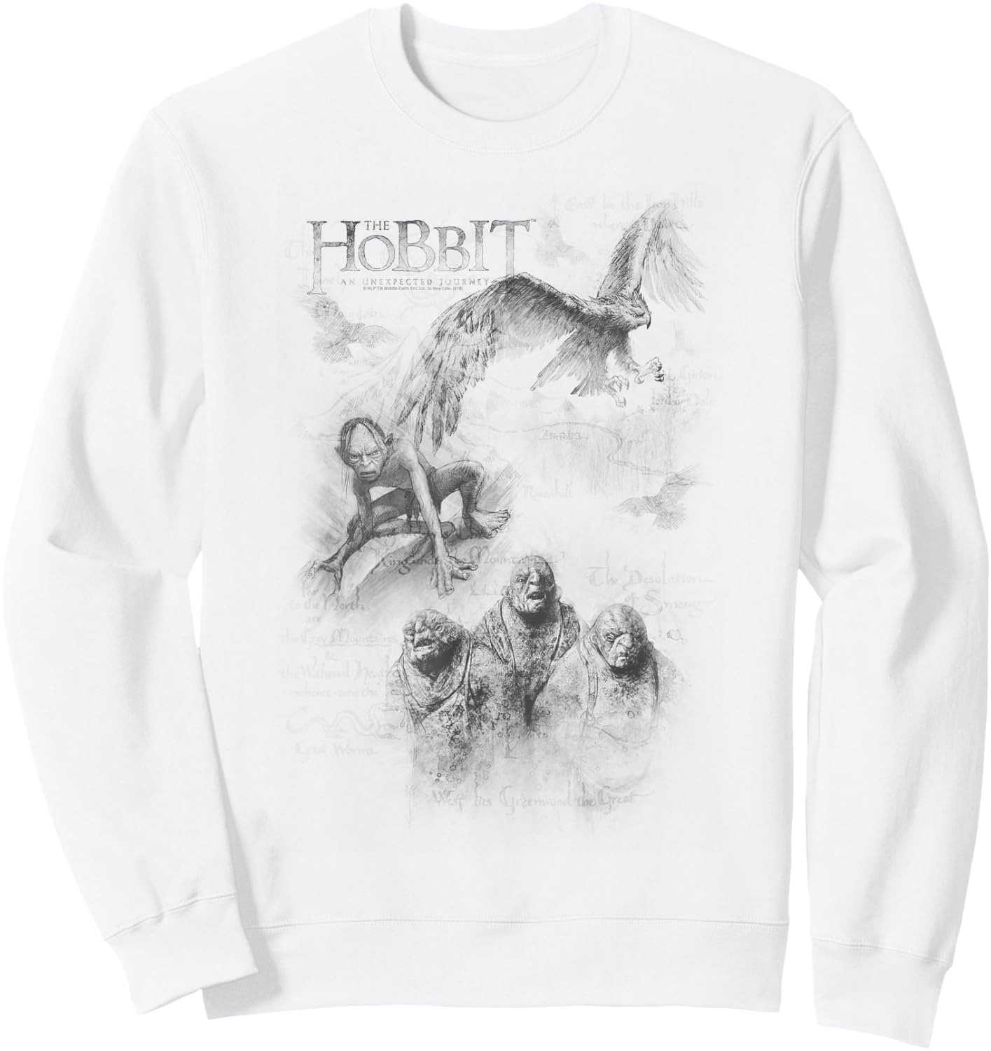 Hobbit Sketches T Shirt Sweatshirt - Sweatshirt | White
