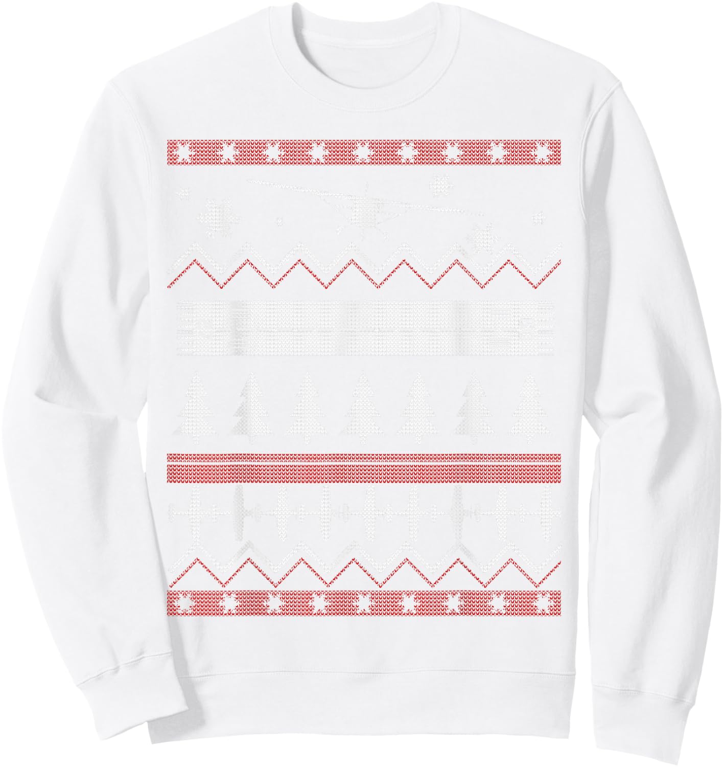 A GA Christmas Ugly Christmas "Sweater" Xmas Pilot Sweatshirt - Sweatshirt | White