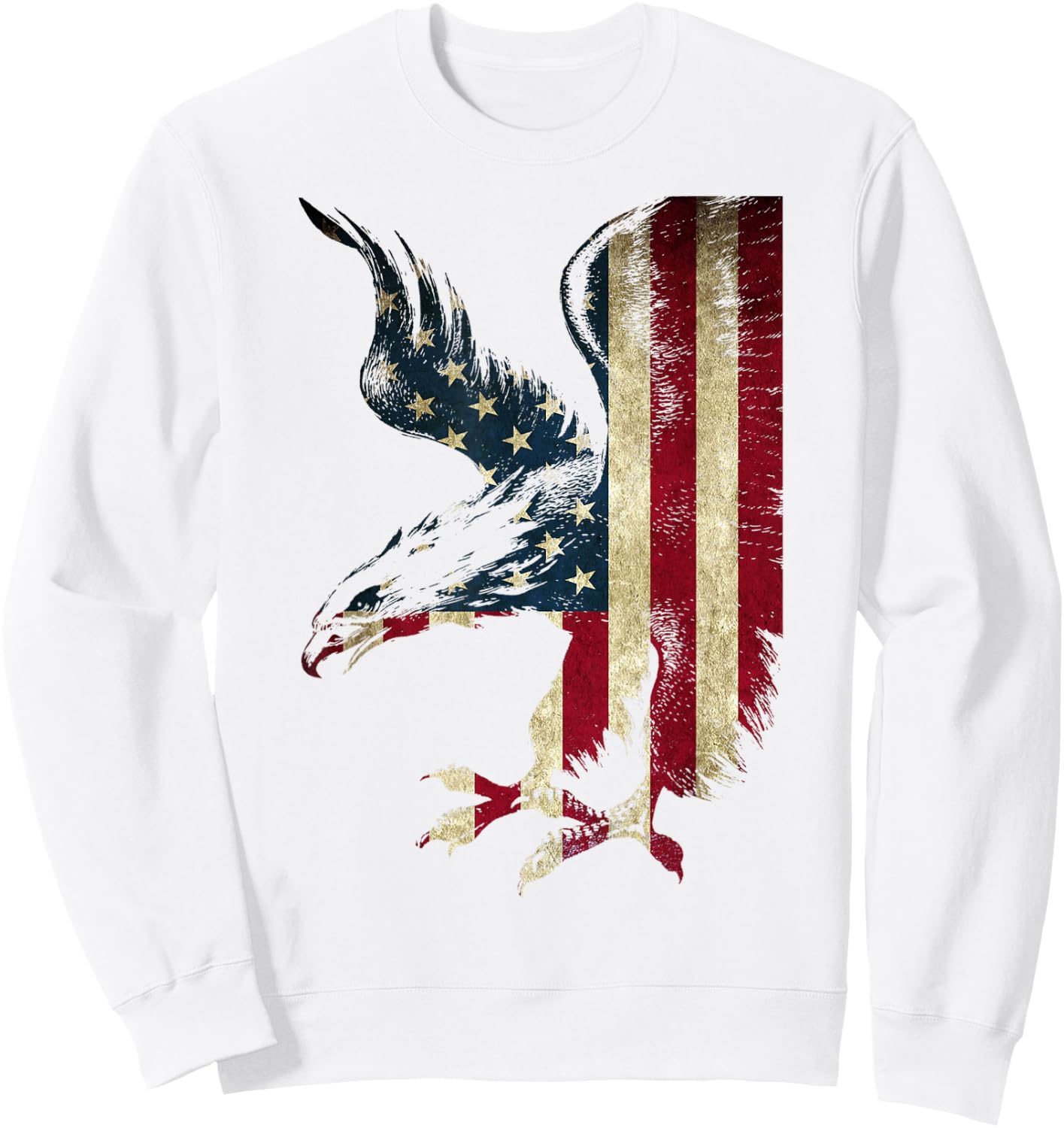 American Patriot Freedom Eagle USA Flag Airborne Design Sweatshirt - Sweatshirt | White