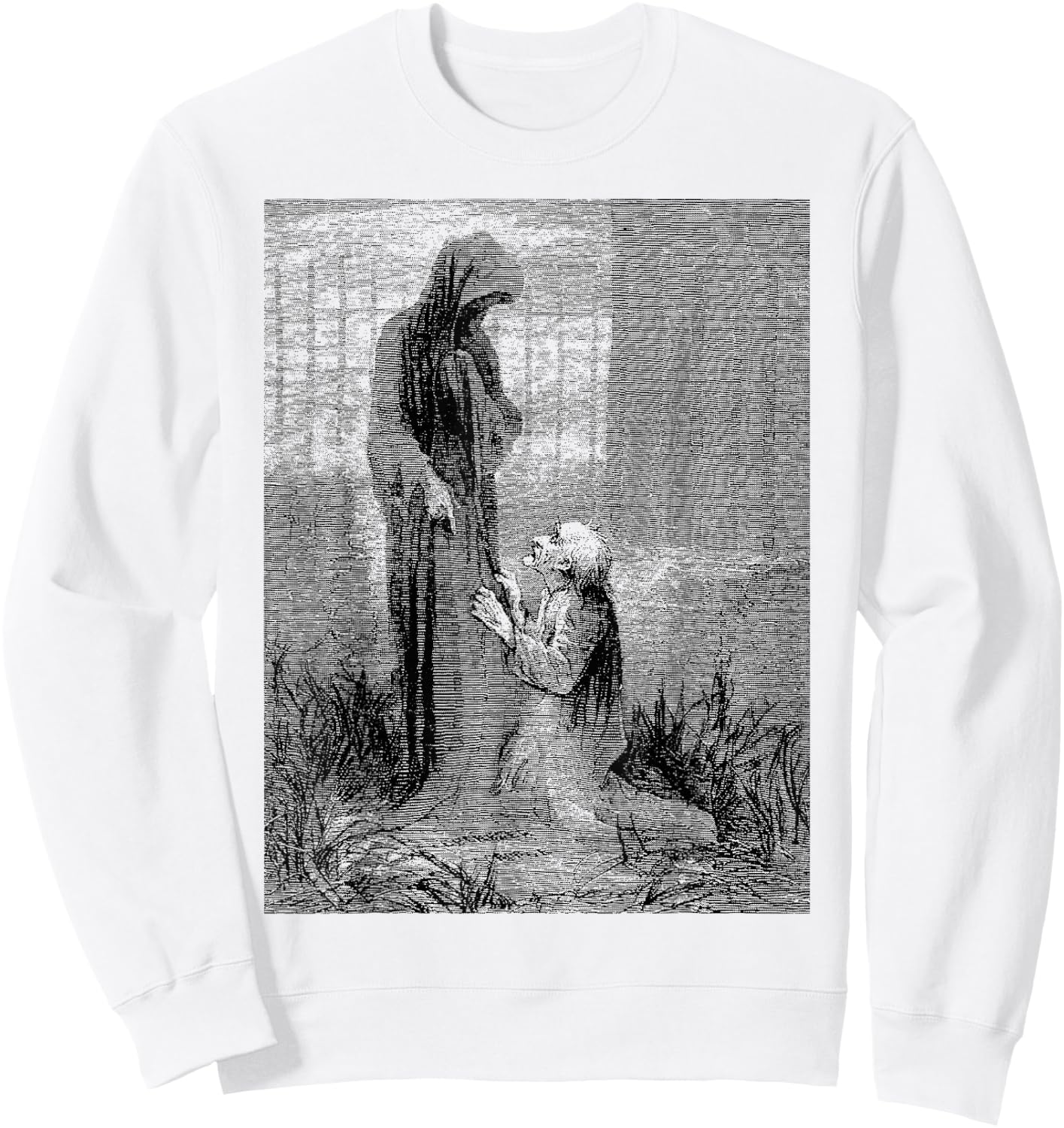 Ghost of Christmas Future Bah Humbug Scrooge Cemetary Scene Sweatshirt - Sweatshirt | White
