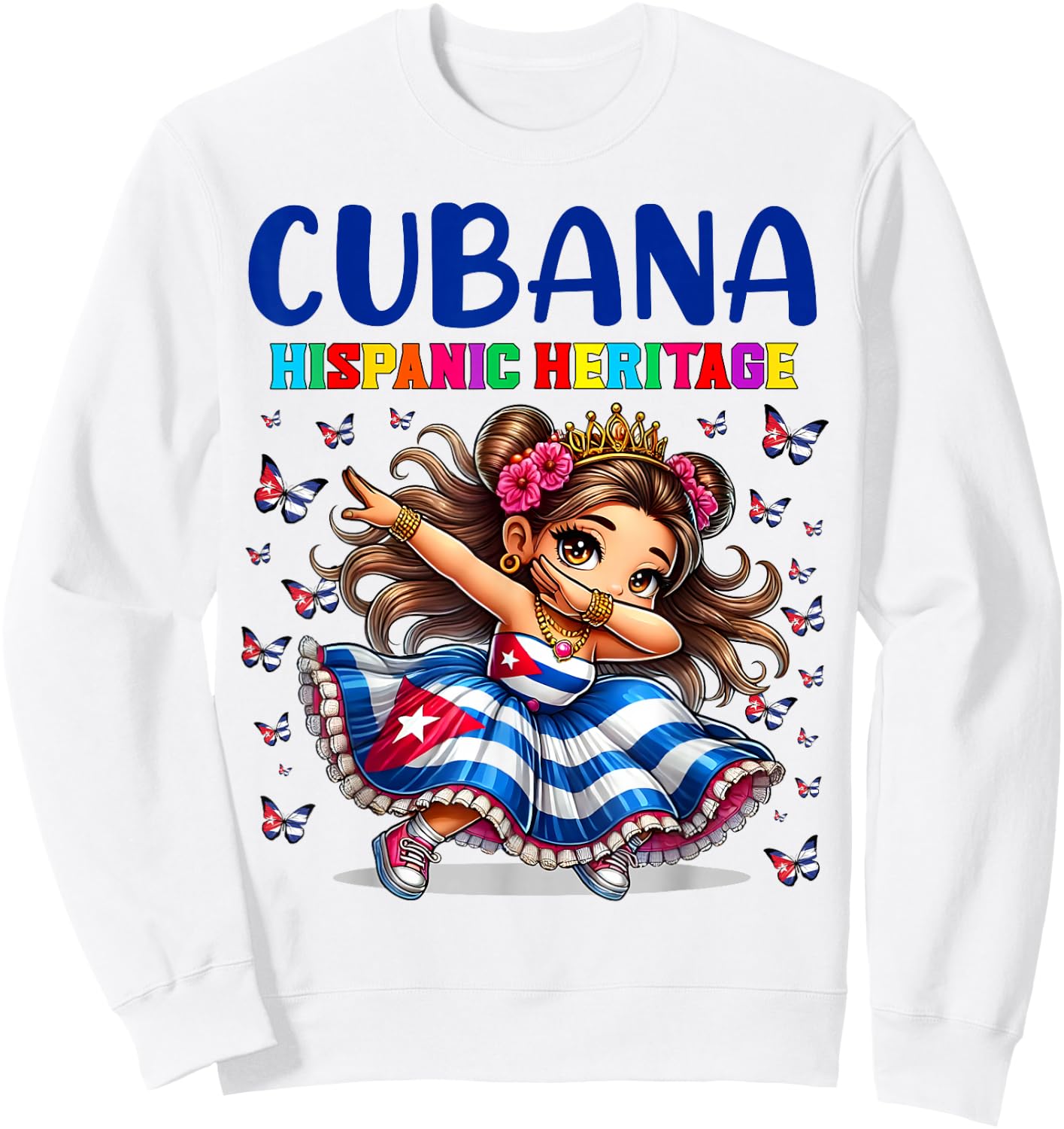 Cuba Hispanic Heritage Month Celebration girls kids Sweatshirt - Sweatshirt | White