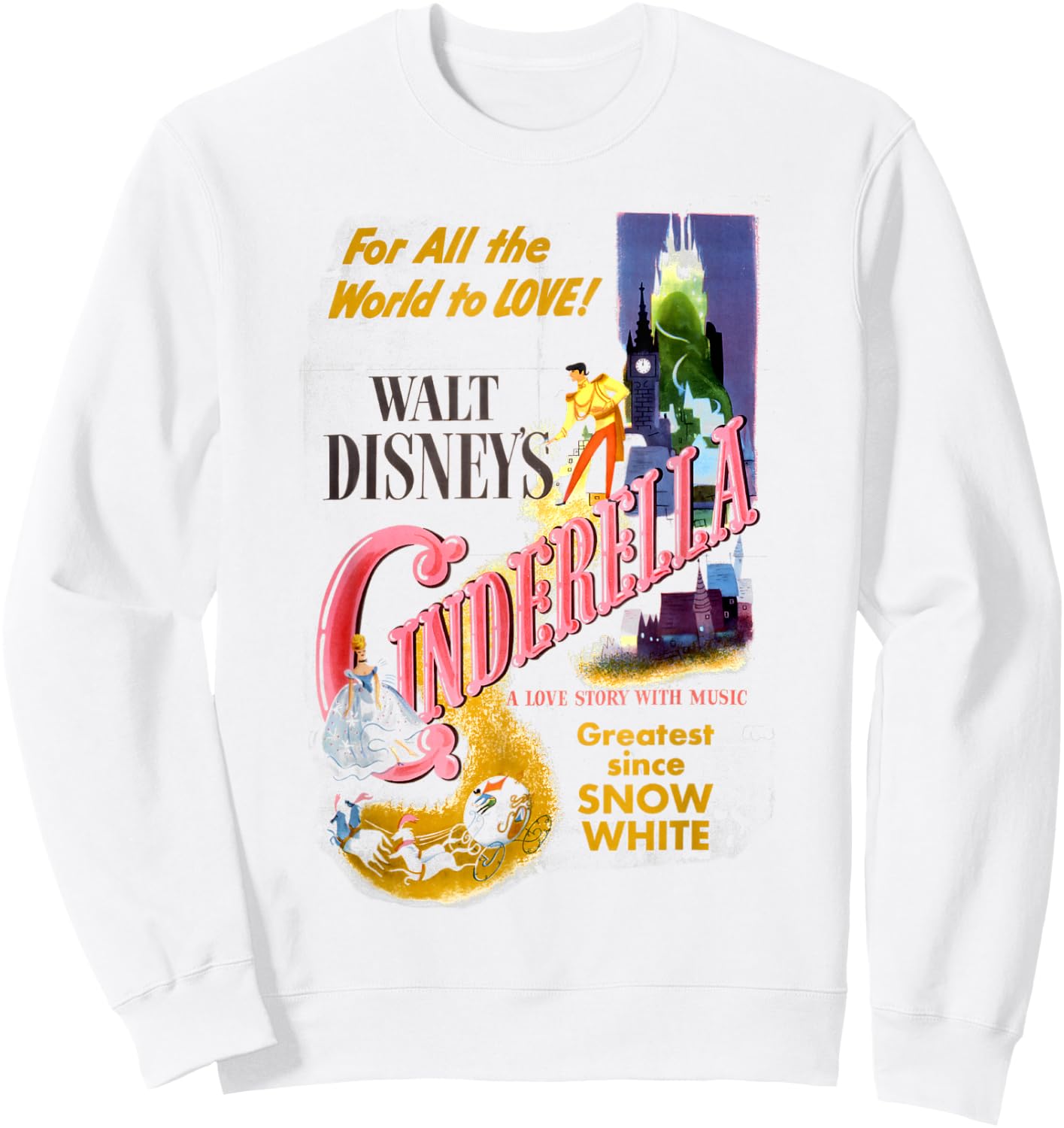 Disney Cinderella Vintage Movie Box Art Poster Small Sweatshirt - Sweatshirt | White