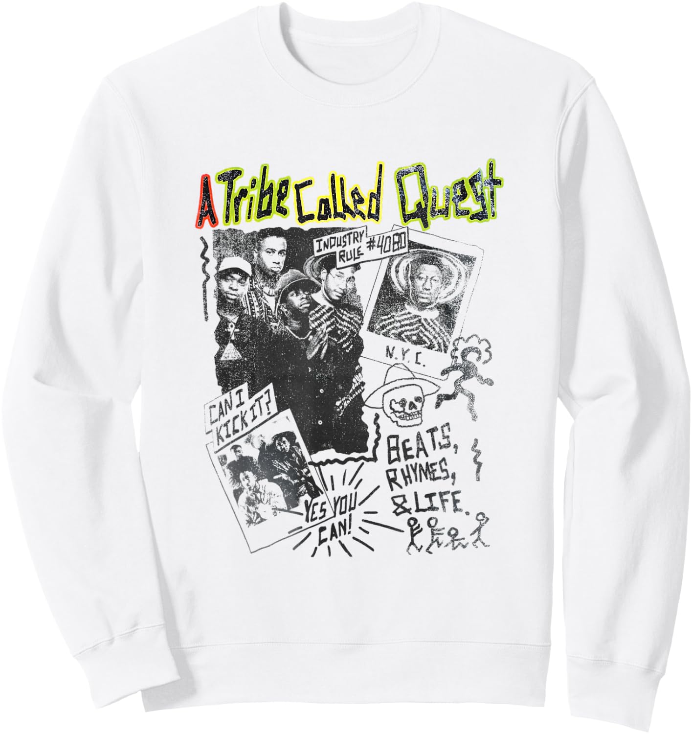 A Tribe Called Quest Band Collage Sweatshirt - Sweatshirt | White