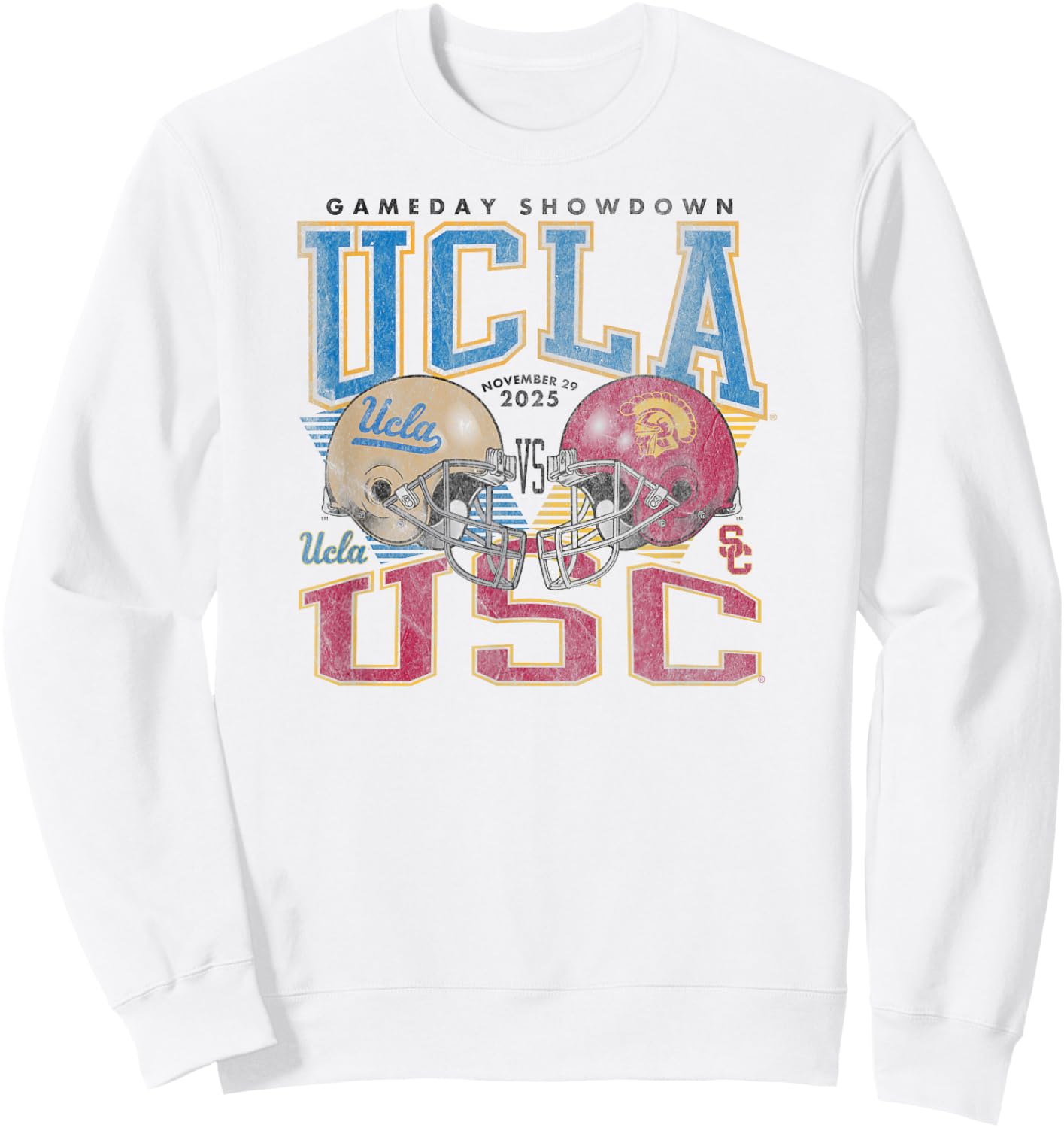 UCLA Bruins vs USC Trojans 2025 Vintage White Sweatshirt - Sweatshirt | White
