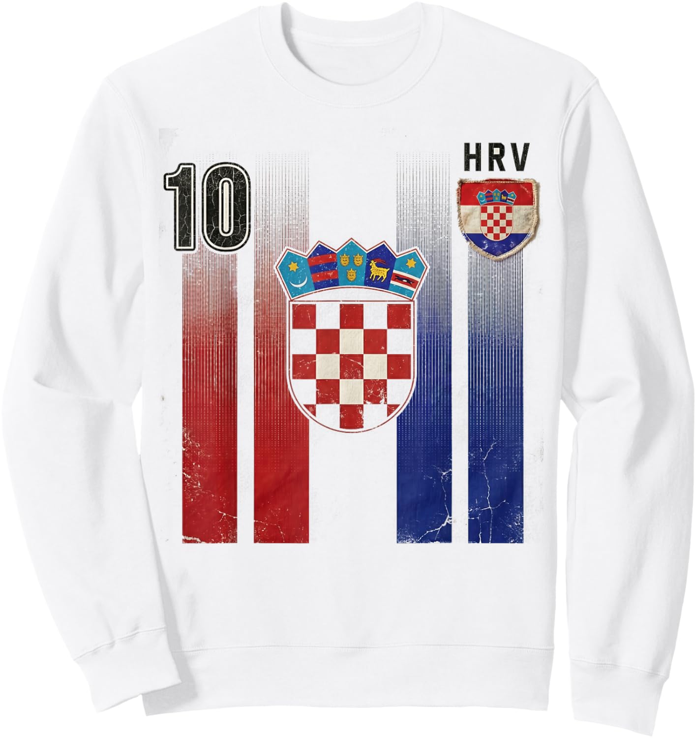 Croatia Hrvatska Flag Zagreb Croatian Jersey Retro Sweatshirt - Sweatshirt | White