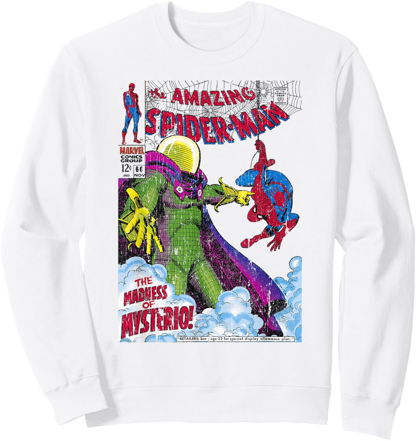 Marvel Comics Spider-Man Mysterio Cover Small Sweatshirt - Sweatshirt | White