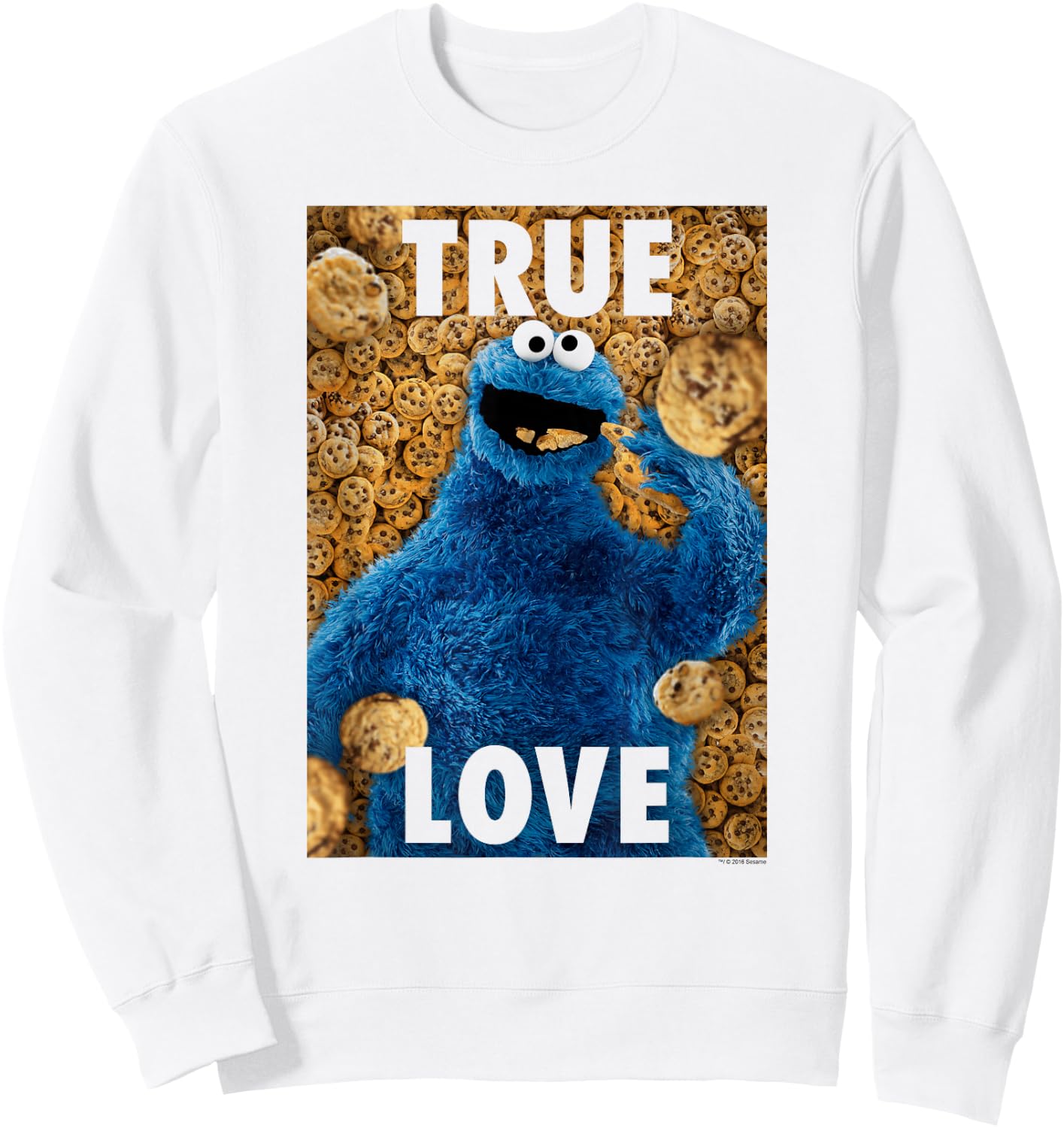 Sesame Street Cookie Monster Beautiful Cookies Sweatshirt - Sweatshirt | White