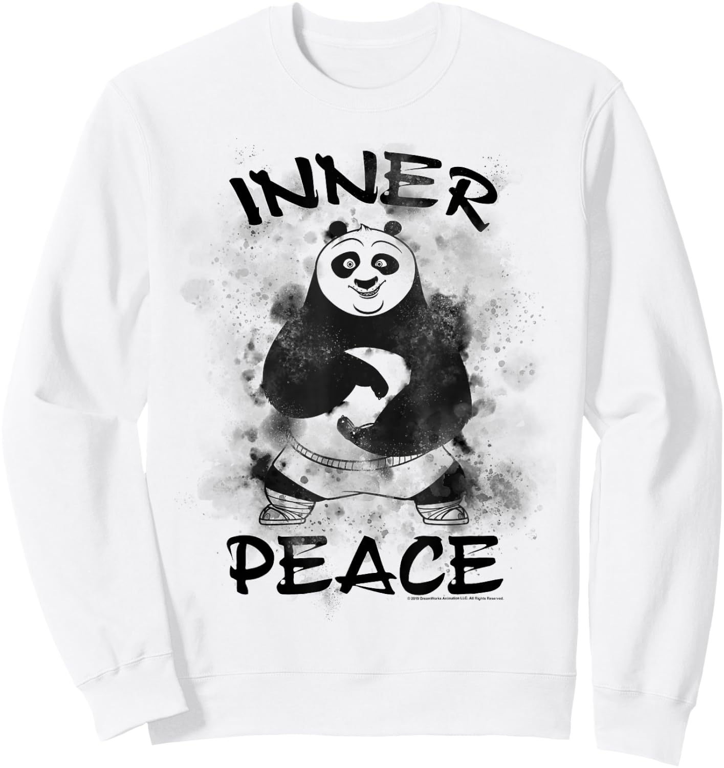Kung Fu Panda Po Inner Peace Water Color Portrait Sweatshirt - Sweatshirt | White