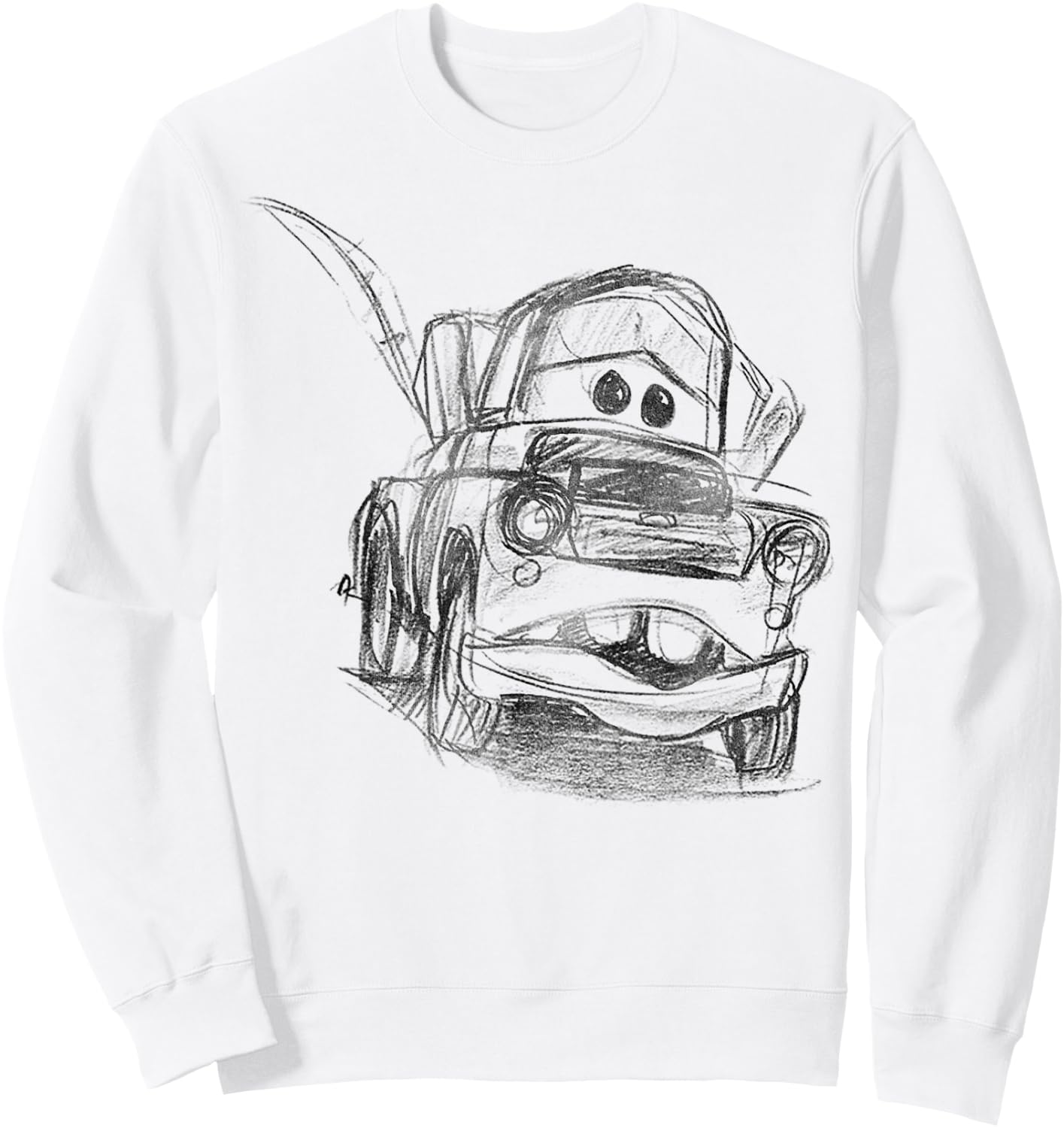 Disney Pixar Cars Mater Illustrated Line Art Sketch Portrait Sweatshirt - Sweatshirt | White