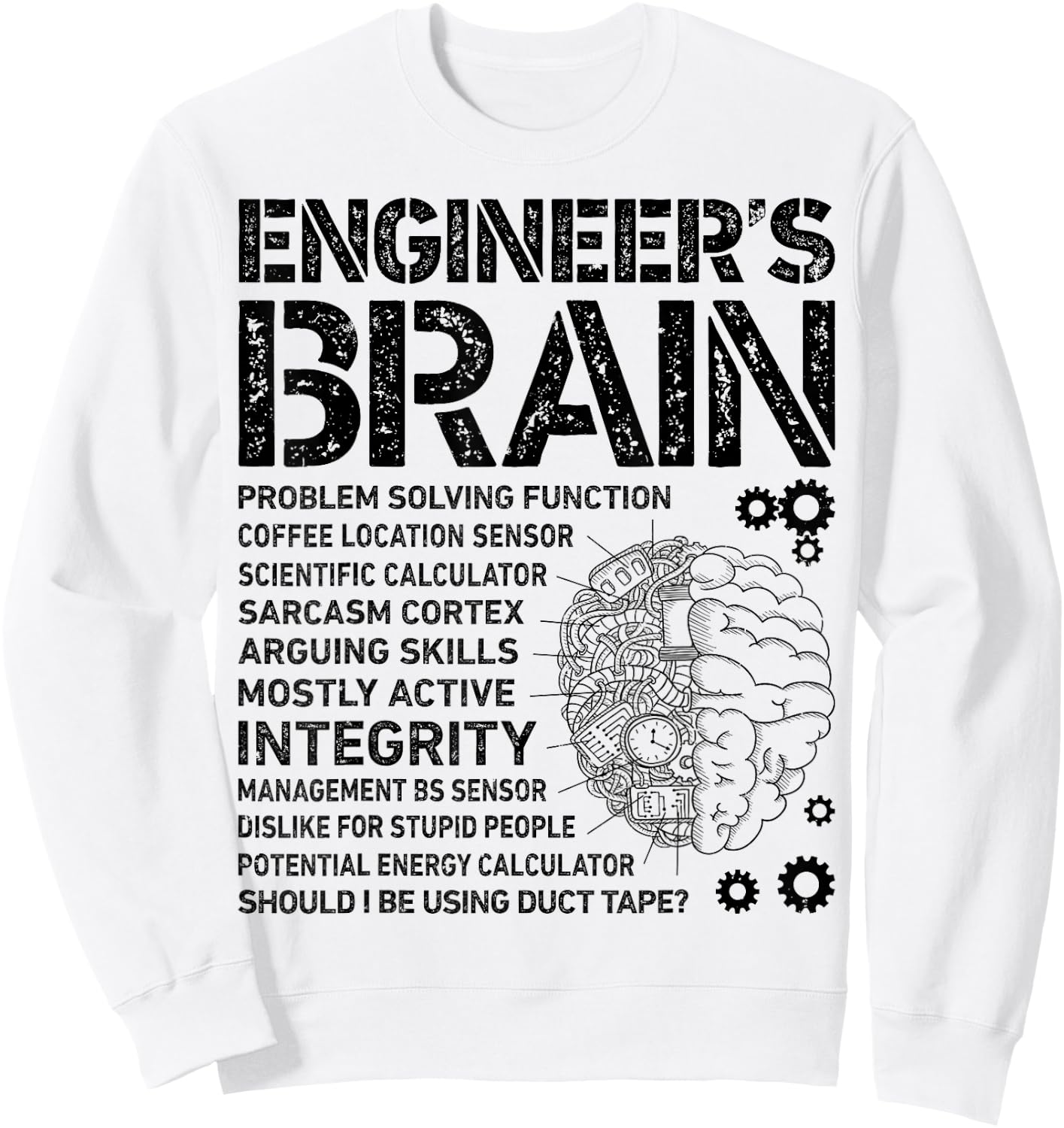 Engineer's Brain Funny Process Engineer Men Engineering Gift Small Sweatshirt - Sweatshirt | White