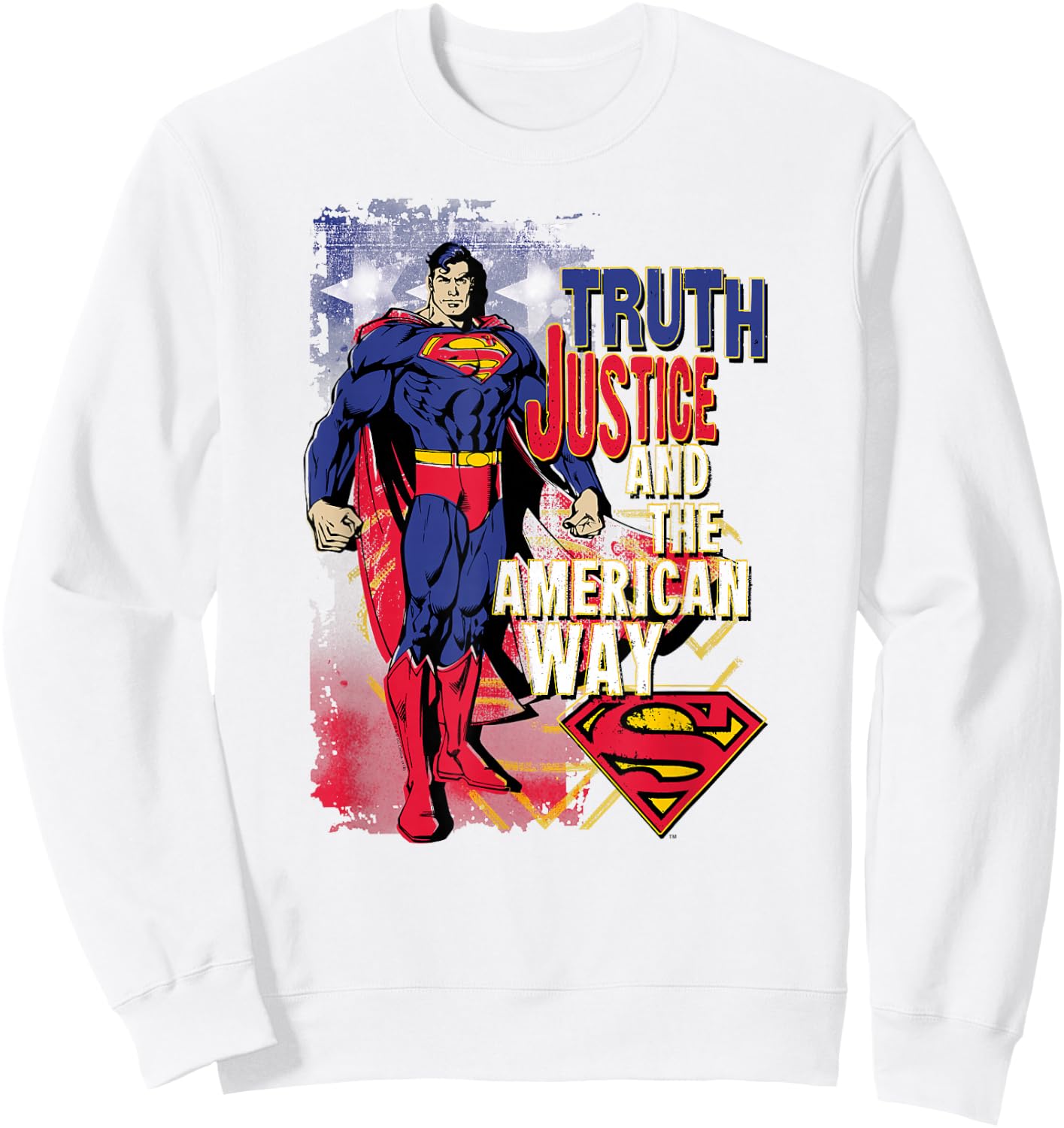 Superman Truth Justice T Shirt Sweatshirt - Sweatshirt | White