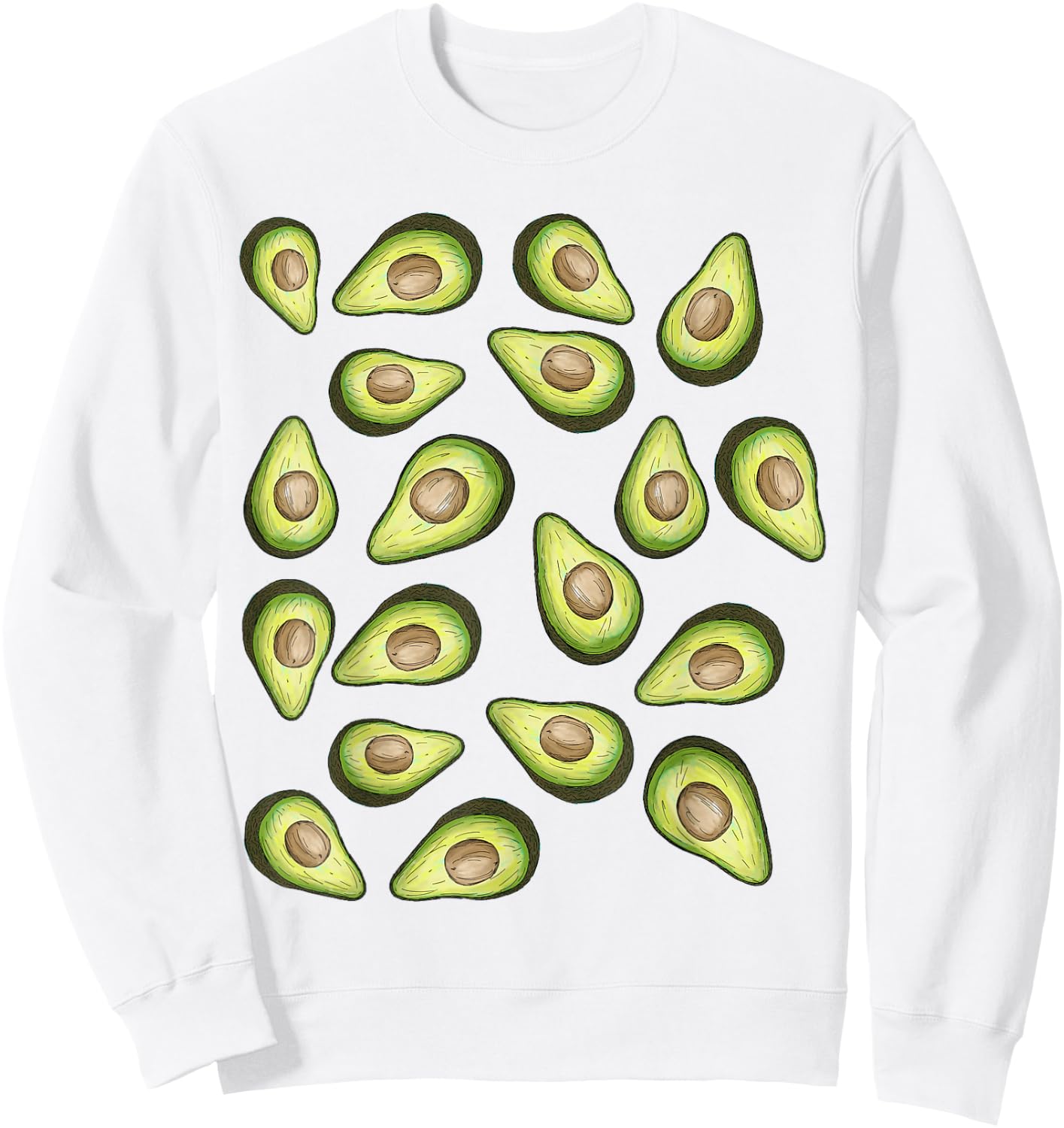 Avocados Pattern Funny Holy Guacamole Costume Sweatshirt - Sweatshirt | White