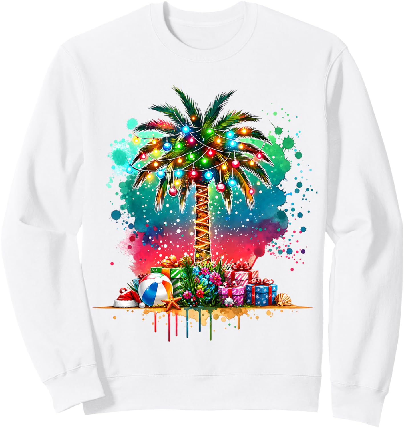 Christmas in July Palm Tree Summer Xmas Men Women Kid Sweatshirt - Sweatshirt | White