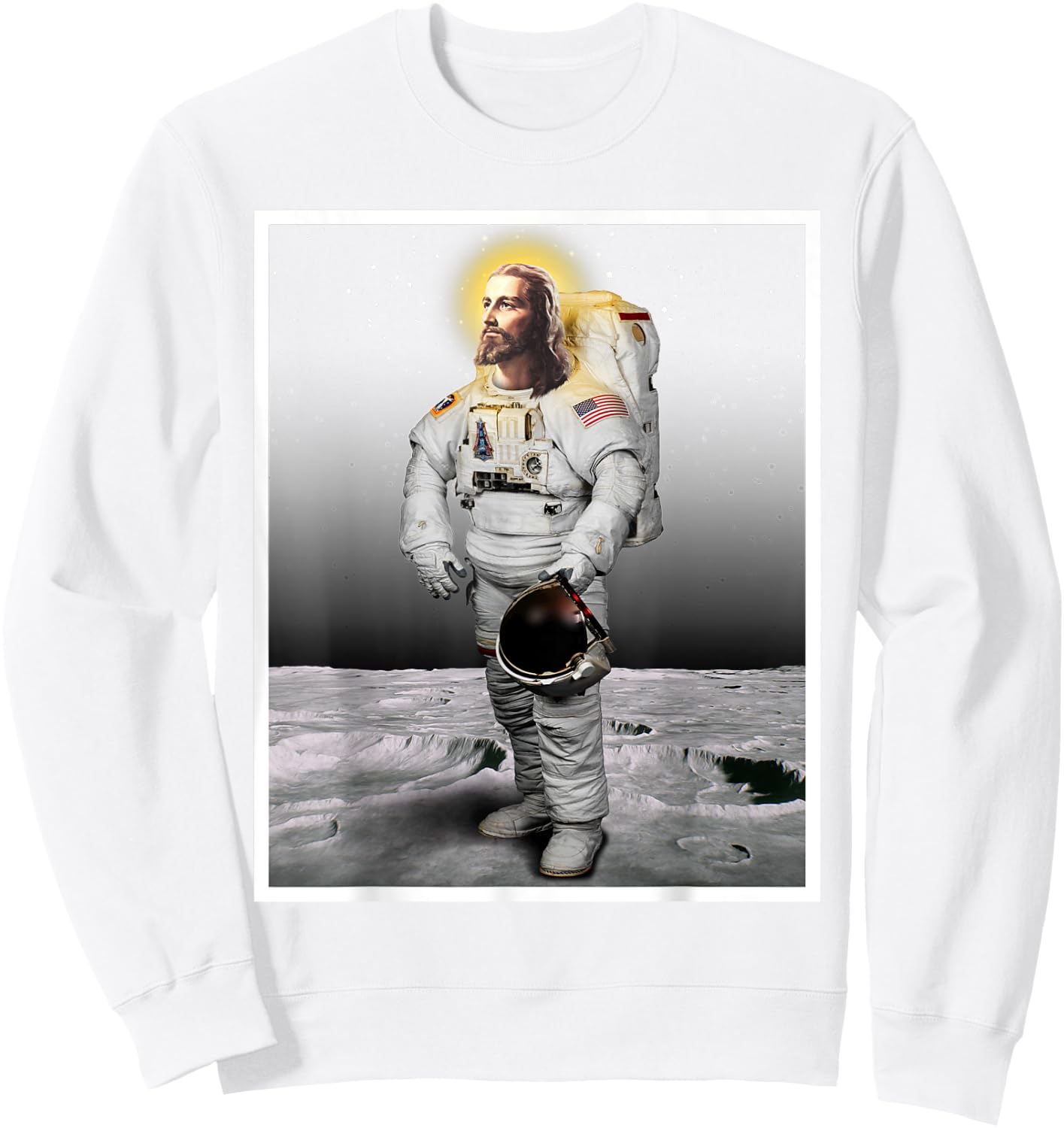Jesus was an Astronaut Shirt - Sarcastic Funny Jesus Sweatshirt - Sweatshirt | White