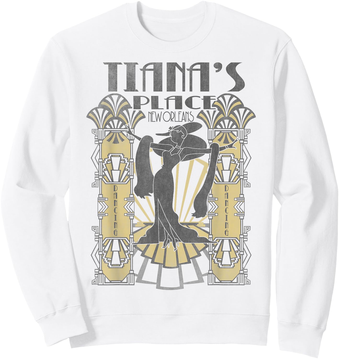 Disney Princess and The Frog Tiana's Place Art Deco Poster Small Sweatshirt - Sweatshirt | White