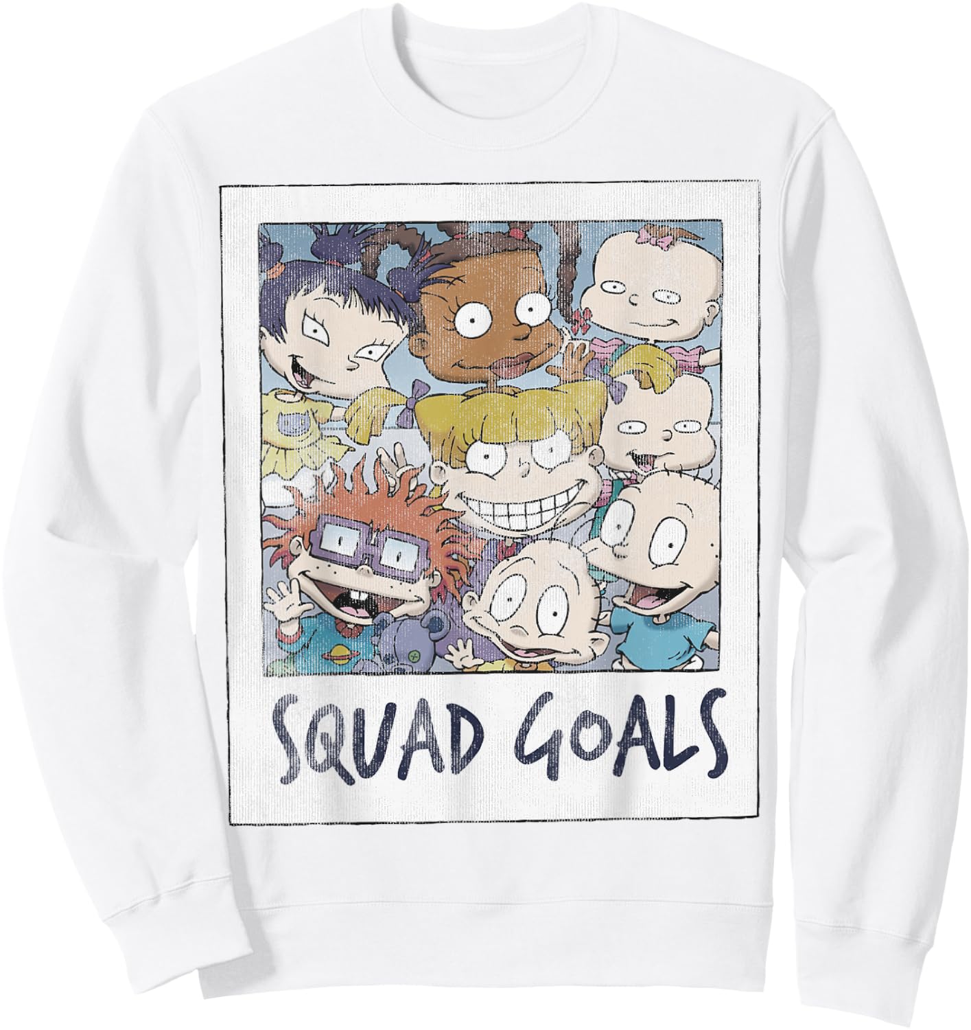 Rugrats Baby Squad Polaroid Picture Vintage Graphic Sweatshirt - Sweatshirt | White