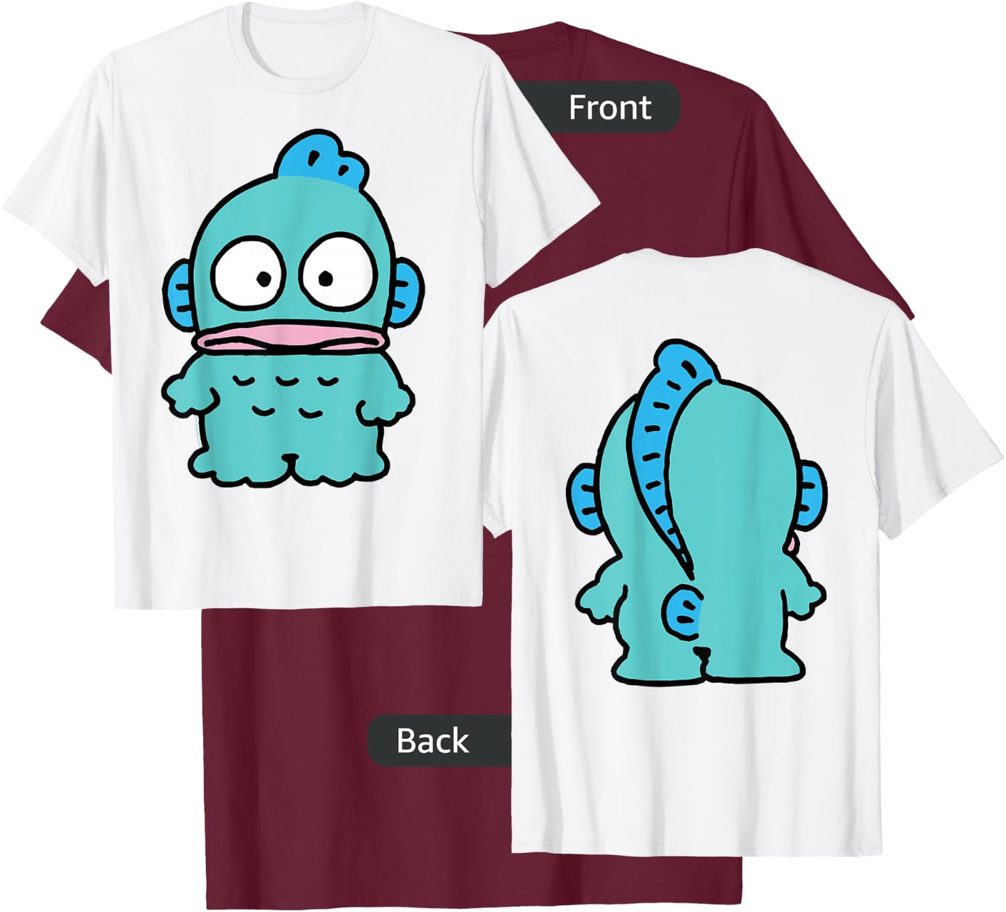 Hangyodon Front and Back Shirt T-Shirt - T-Shirt | Maroon