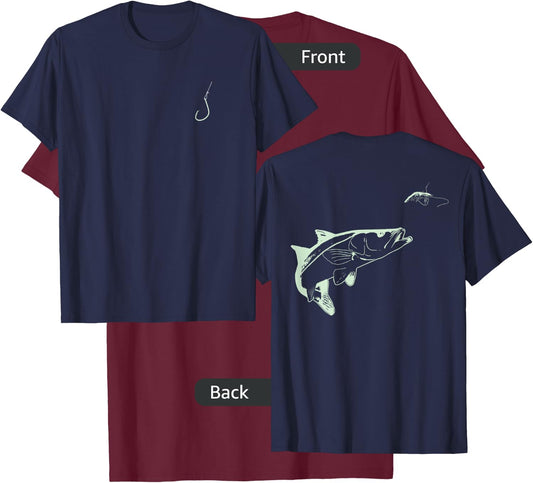 Snook Eating Shrimp Fishing Angler T-Shirt - T-Shirt | Maroon