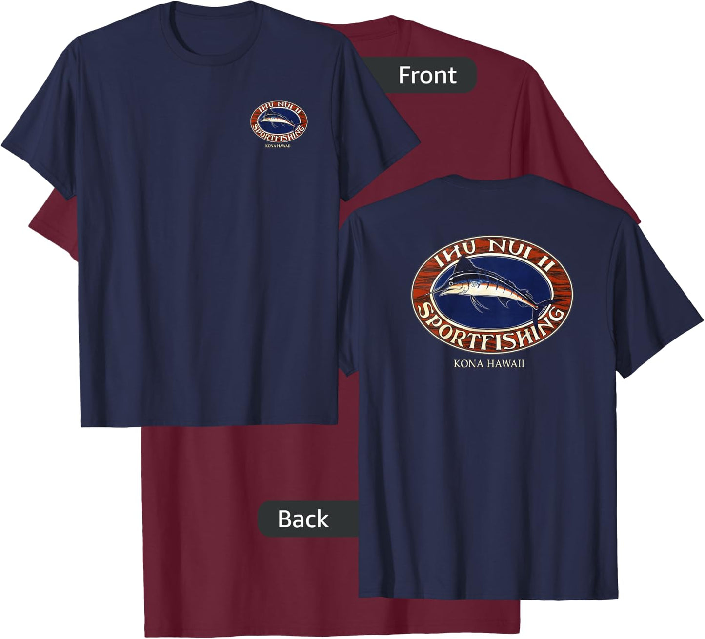 Ihu Nui II Sportfishing - Fishing T-Shirt - T-Shirt | Maroon