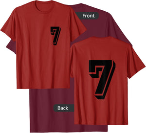 Front and Back number 7 Jersey My Favorite Player #7 T-Shirt - T-Shirt | Maroon