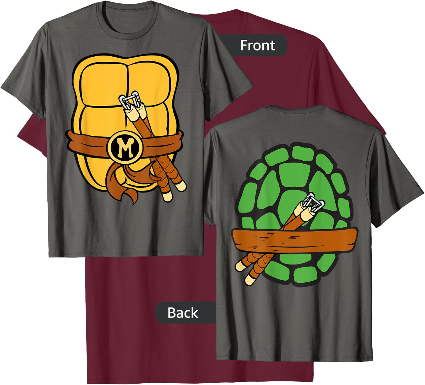 Teenage Mutant Ninja Turtles Michelangelo Shell T-Shirt - T-Shirt | Maroon