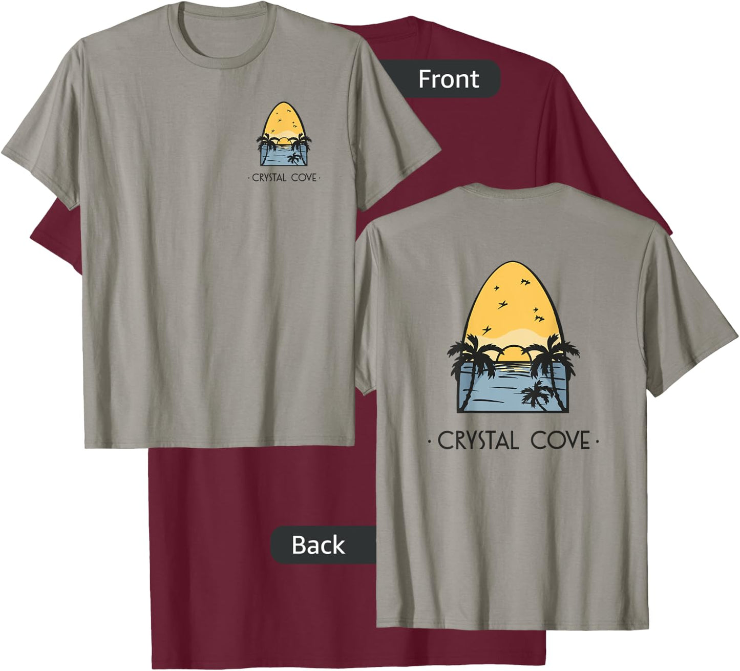Crystal Cove Vintage Surf T-Shirt - T-Shirt | Maroon