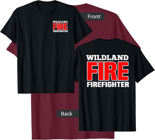 Wildland Fire Rescue Department Firefighters Firemen Uniform T-Shirt - T-Shirt | Maroon