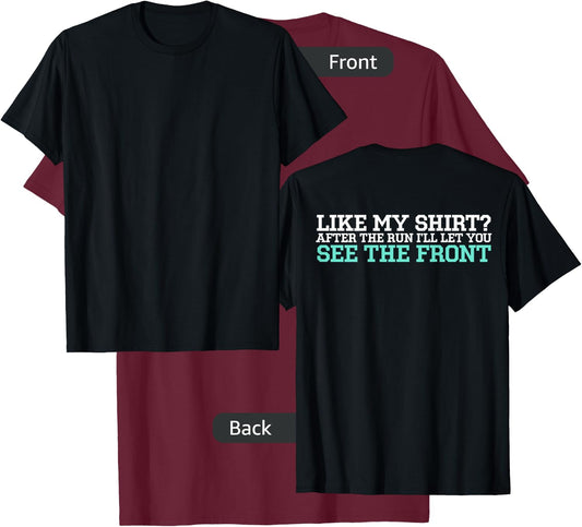 Cross Country Running Shirt With Back Print - Funny XC Shirt T-Shirt - T-Shirt | Maroon