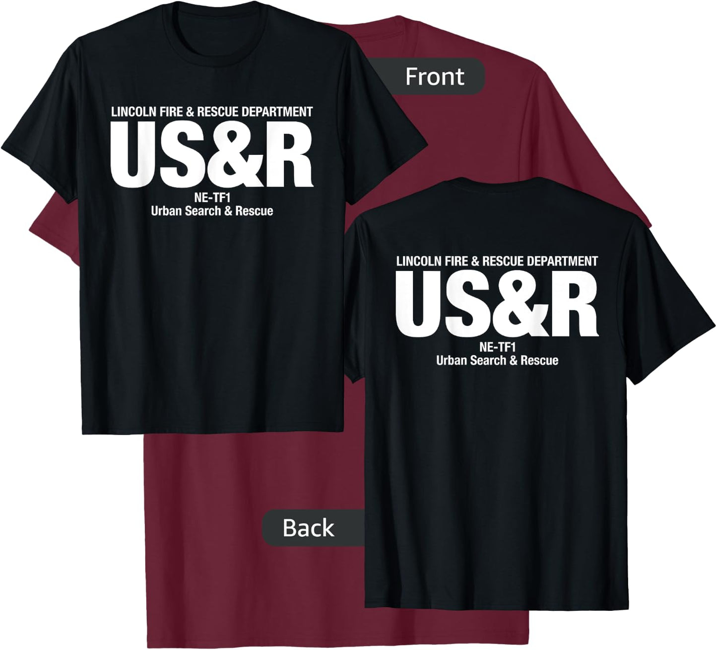 Urban Search & Rescue Nebraska Task Force 1 NE-TF1 Uniform T-Shirt - T-Shirt | Maroon