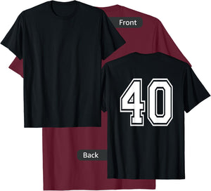 Number 40 Sports Player Number BACK Of Shirt Only T-Shirt - T-Shirt | Maroon
