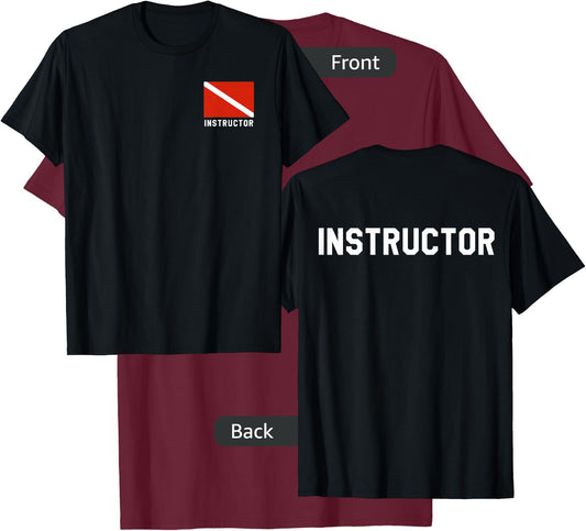 Divers Flag Double Sided Scuba Diving Instructor Shirt T-Shirt - T-Shirt | Maroon
