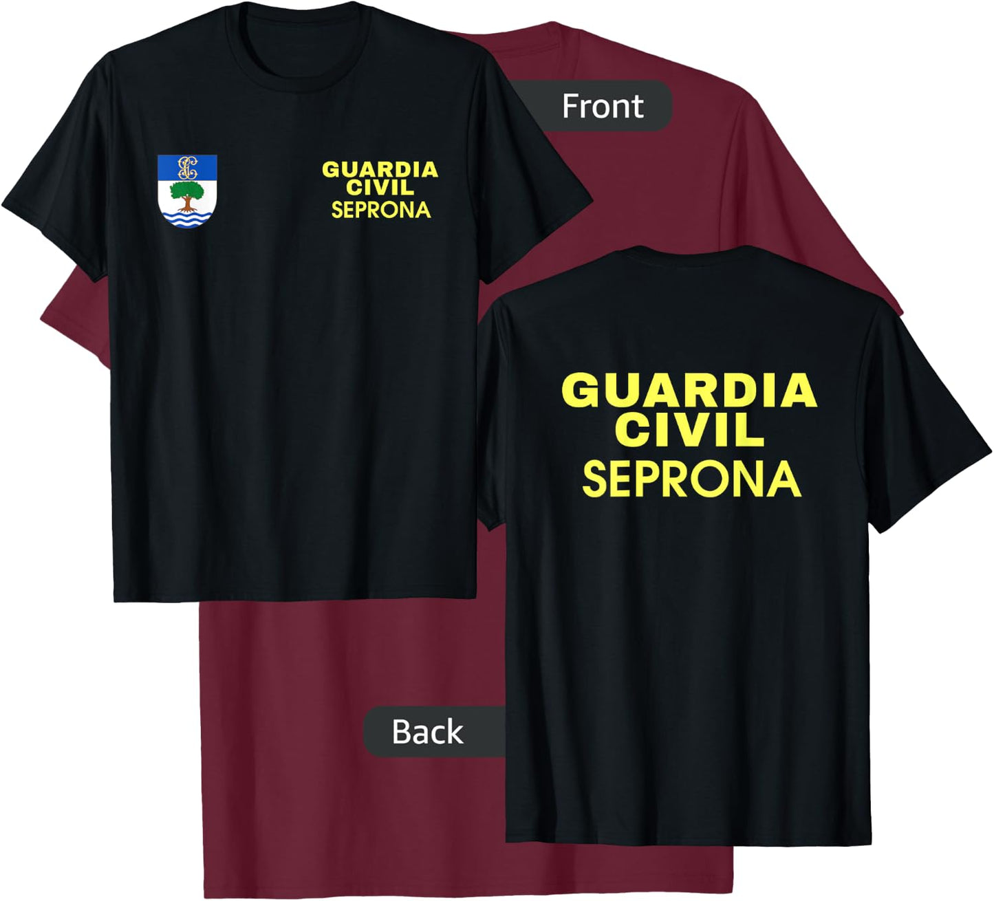 Spain Police Apparel - Policia España Guardia Civil Seprona T-Shirt - T-Shirt | Maroon