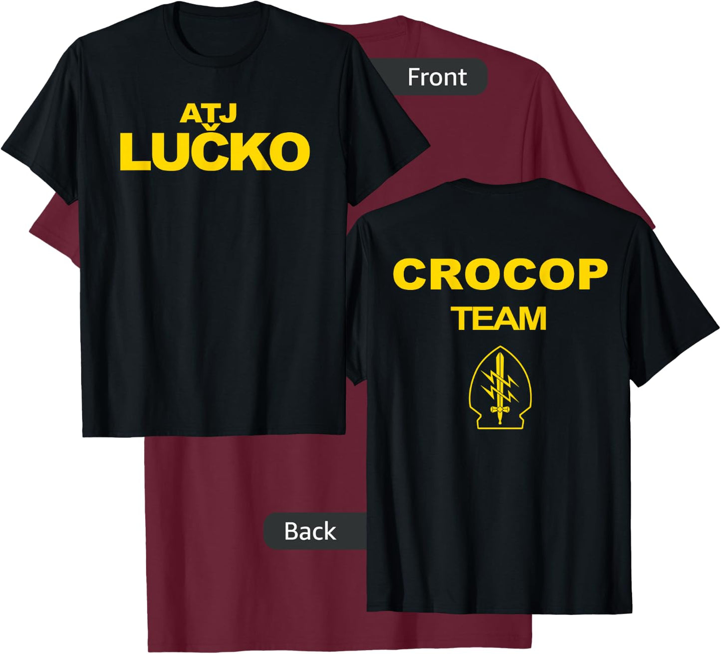 Croatian Police Anti-terrorist Unit ATJ LUCKO Crocop Team T-Shirt - T-Shirt | Maroon