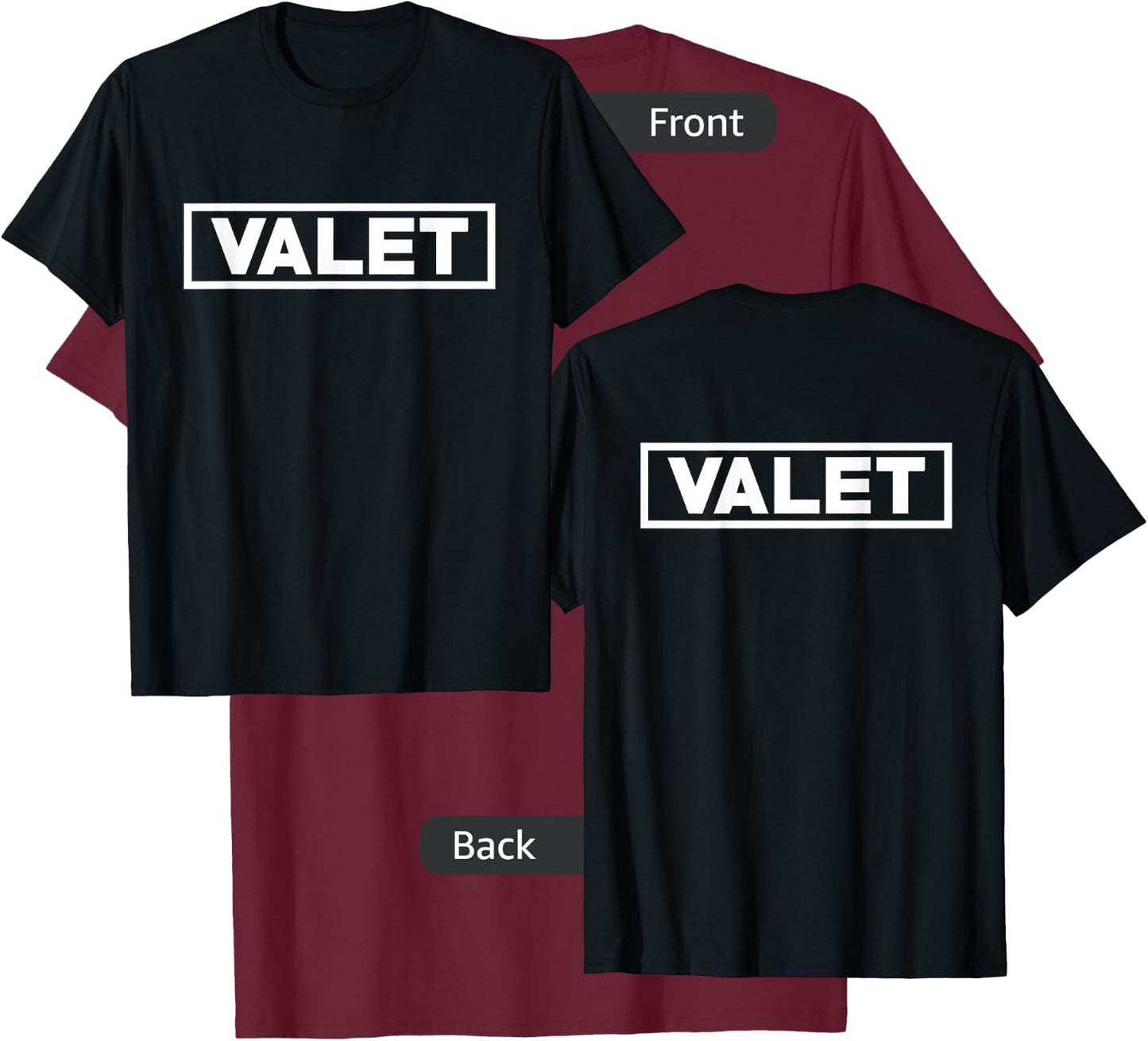 Valet Car Parking Lot Attendant Hotel & Restaurant Employee T-Shirt - T-Shirt | Maroon