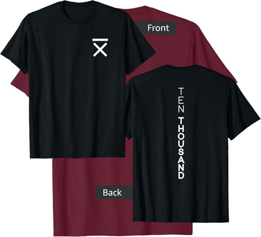 Ten Thousand PDX 10,000 Hours | Black -Adults Classic Fit Cotton 100% Short Sleeve T-Shirt - T-Shirt | Maroon