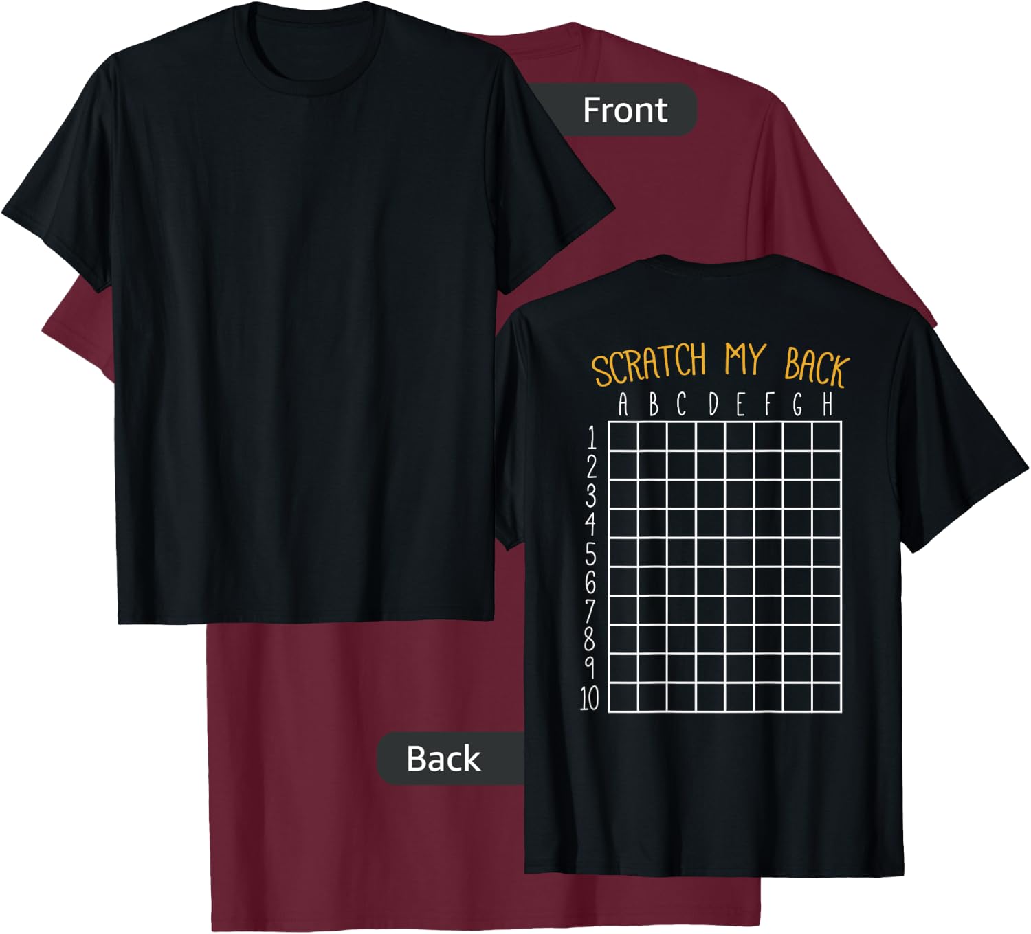 Back Scratching Shirt Co. Back Scratcher Shirt, Scratch My Back - -Adult, Black, Small T-Shirt - T-Shirt | Maroon