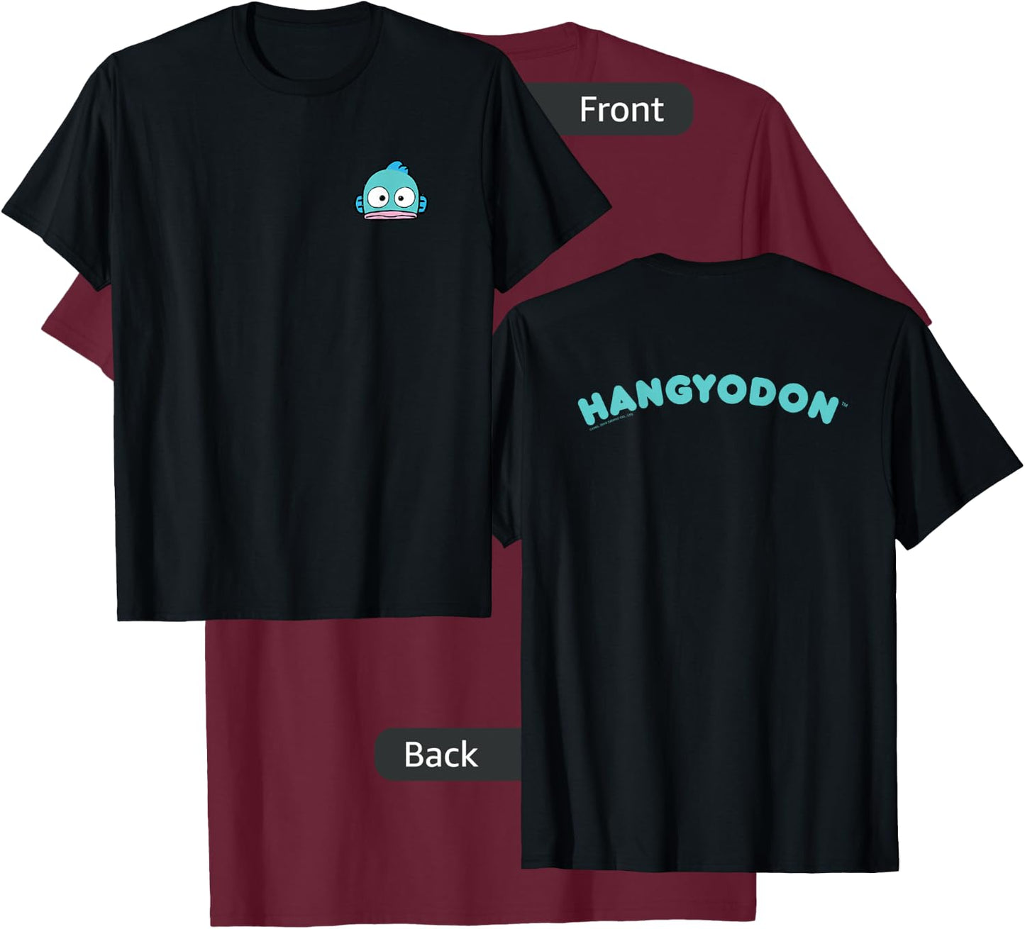 Hangyodon Front and Back Logo Shirt T-Shirt - T-Shirt | Maroon