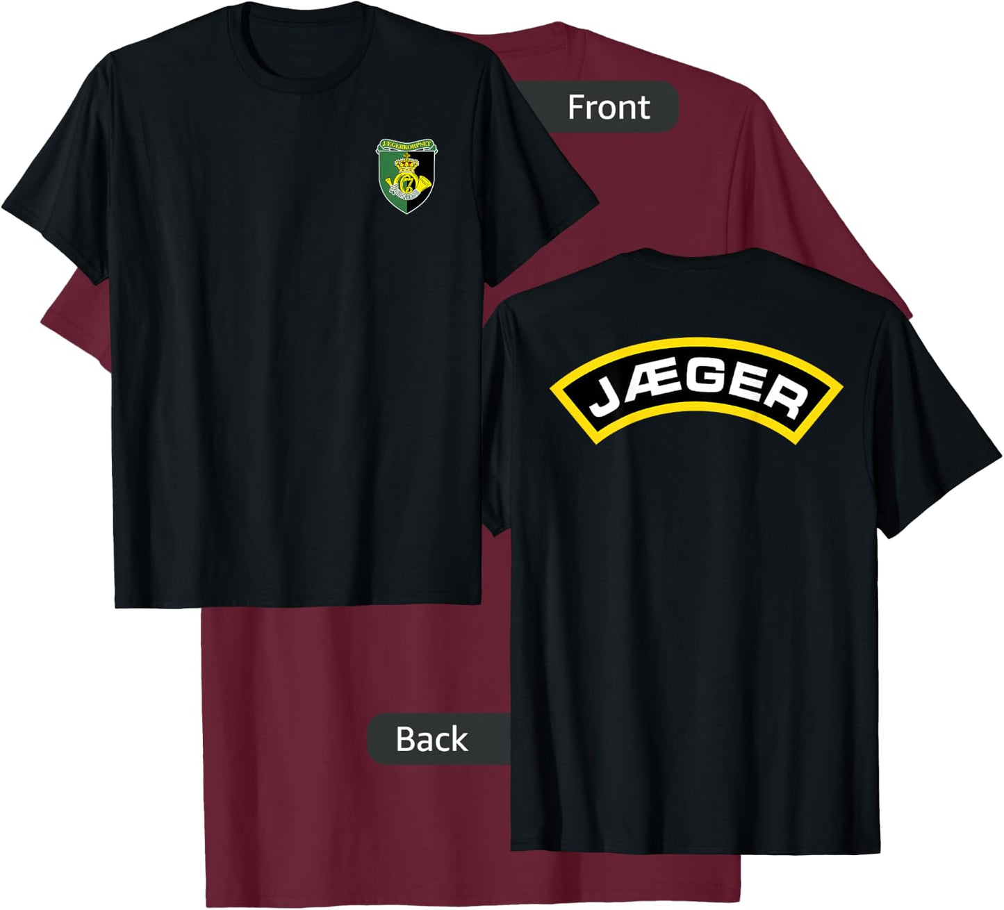 Hunter Jaeger Corps Danish Special Forces Army T-Shirt - T-Shirt | Maroon