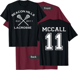 Beacon Hills Lacrosse McCall 11 Teen Wolf Inspired T-Shirt - T-Shirt | Maroon