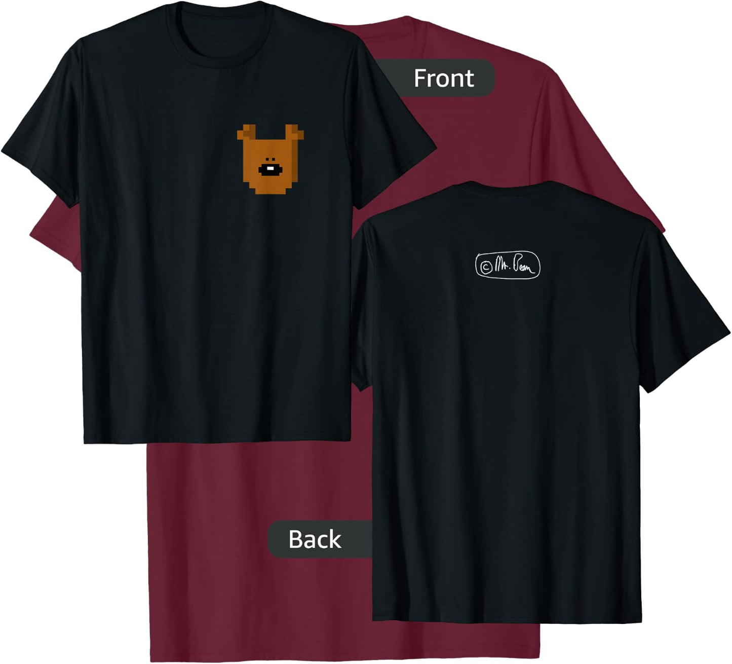 Mr Bean Teddy Face T-Shirt - T-Shirt | Maroon