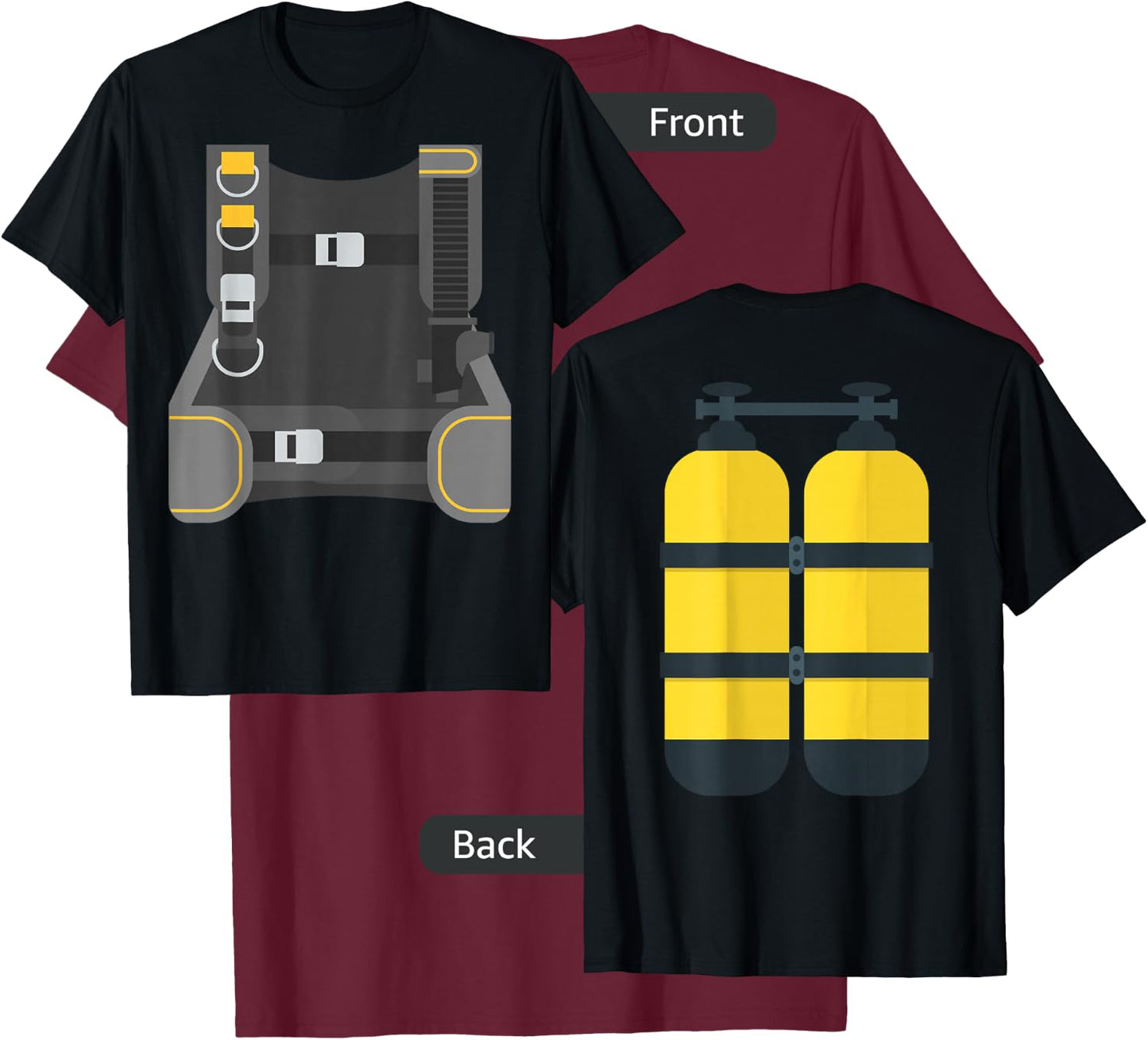 Scuba Diver Costume Last Minute Halloween T-Shirt - T-Shirt | Maroon