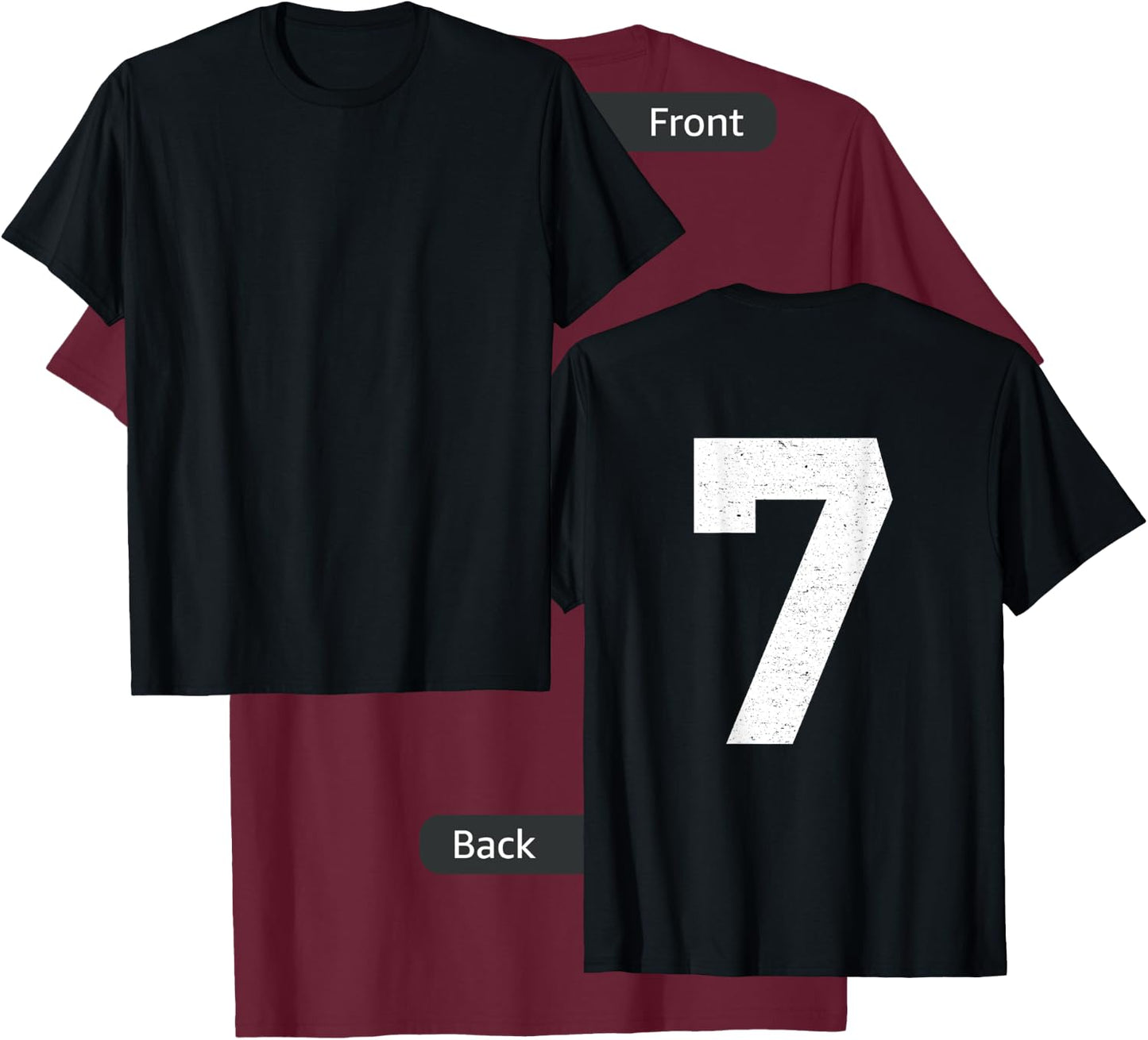 #7 Jersey Uniform Varsity Sports Number, 7th Birthday T-Shirt - T-Shirt | Maroon