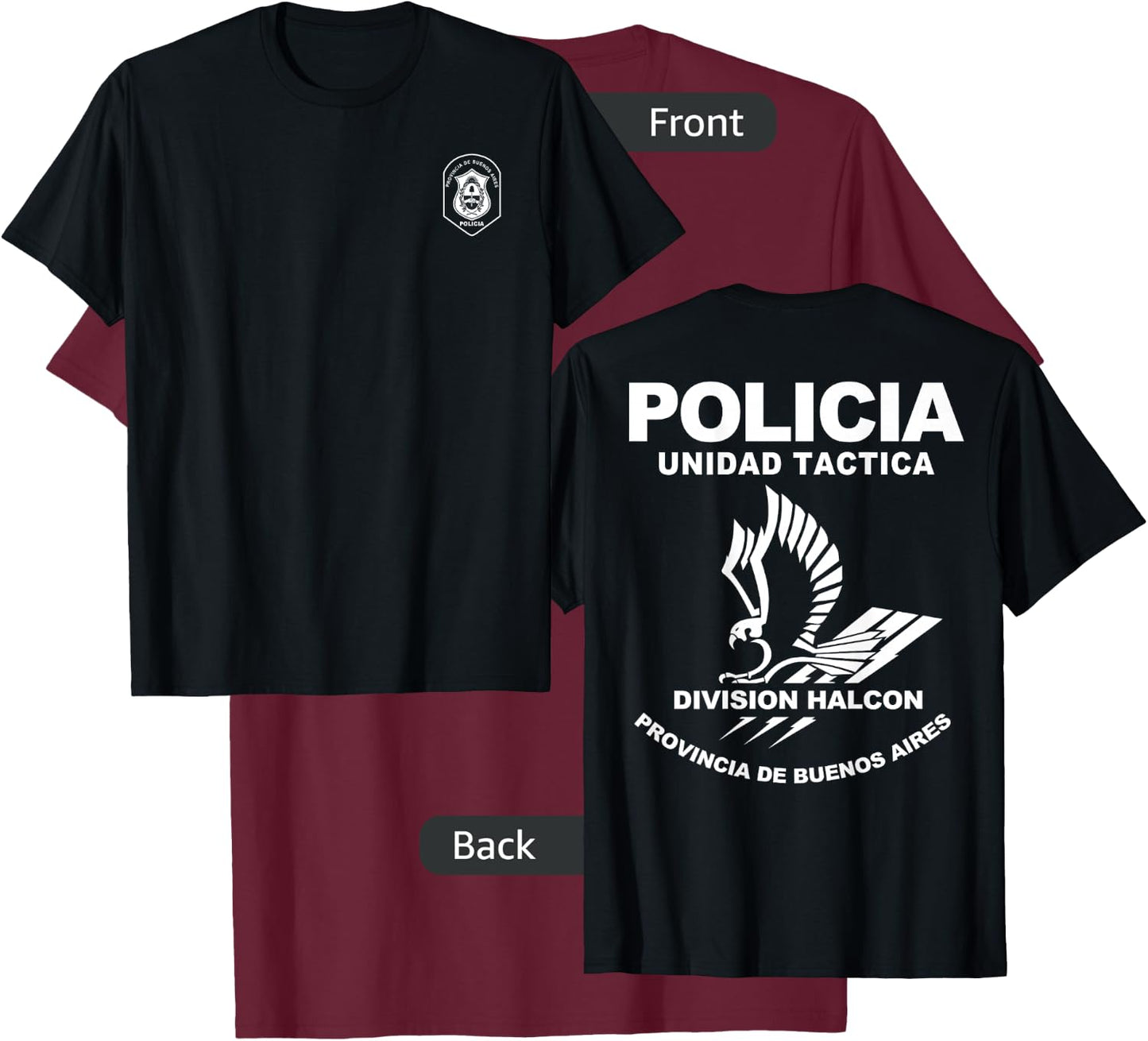 Argentina Buenos Aires Special Police Forces Halcon T-Shirt - T-Shirt | Maroon