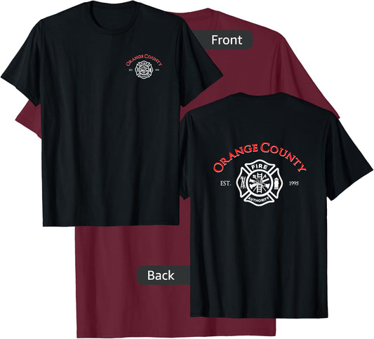 United States Cities Fire Rescue Gear Orange County California Thin Red Line Fireman Duty T-Shirt - T-Shirt | Maroon