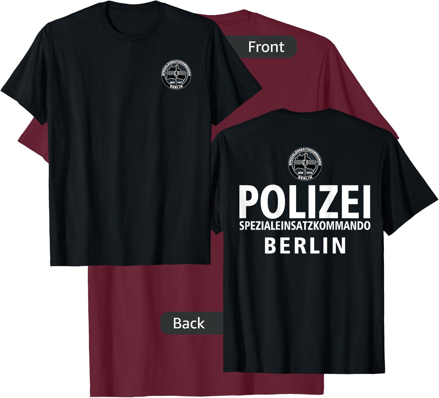 Germany Berlin SWAT Police SEK Spezialeinsatzkommando T-Shirt - T-Shirt | Maroon